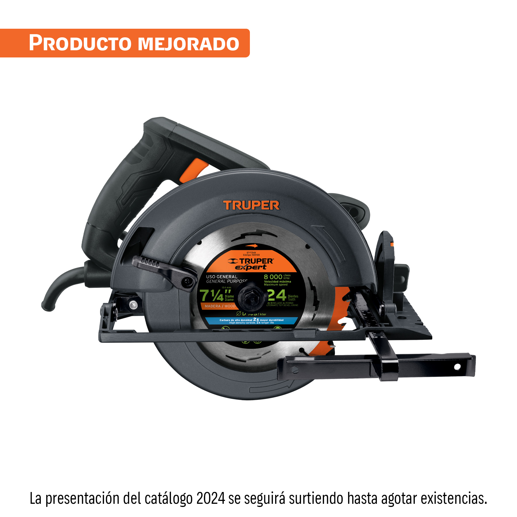 Sierra circular 7-1/4", 1800W, TRUPER INDUSTRIAL TRUPER