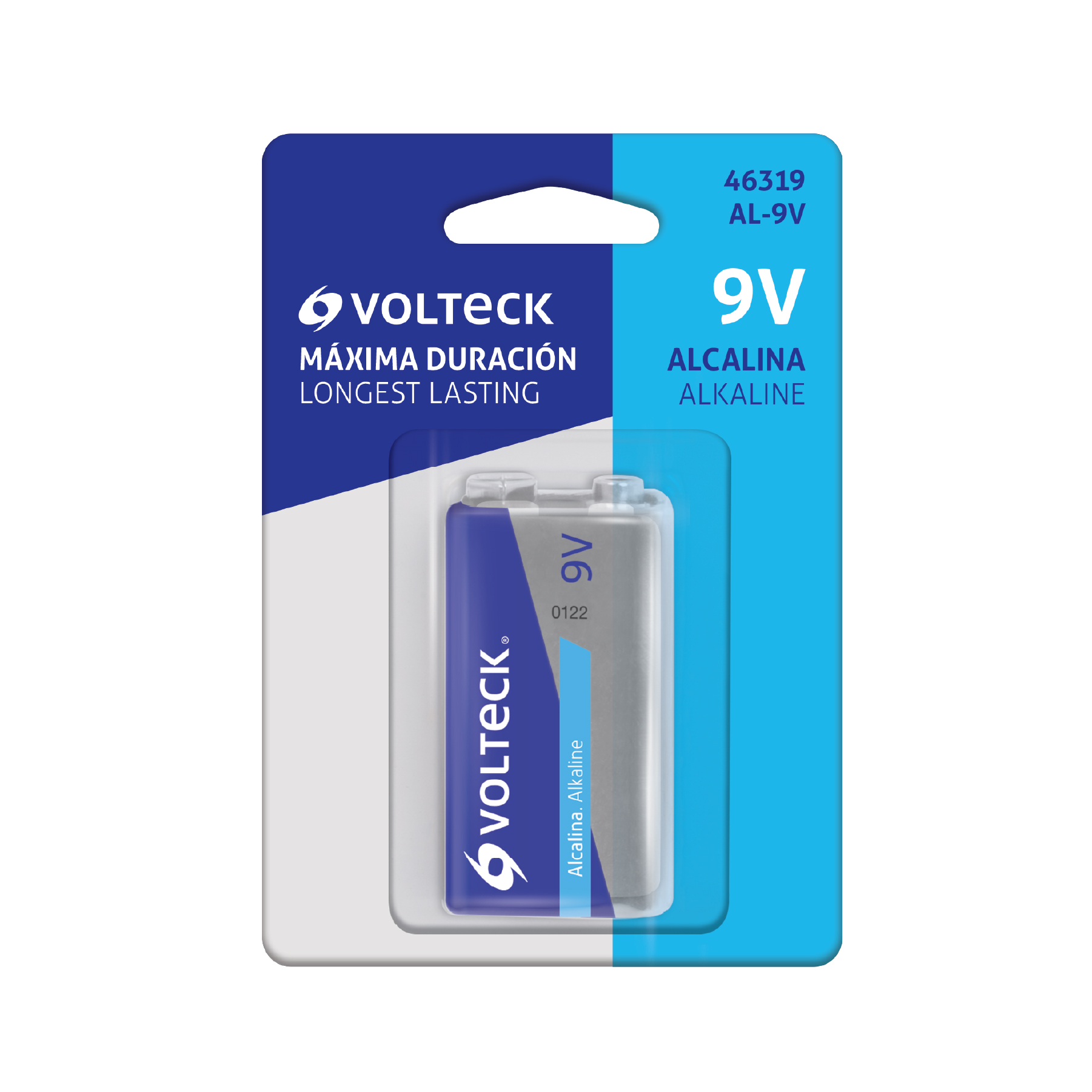 Blíster con 1 pila alcalina 9V, VOLTECK TRUPER