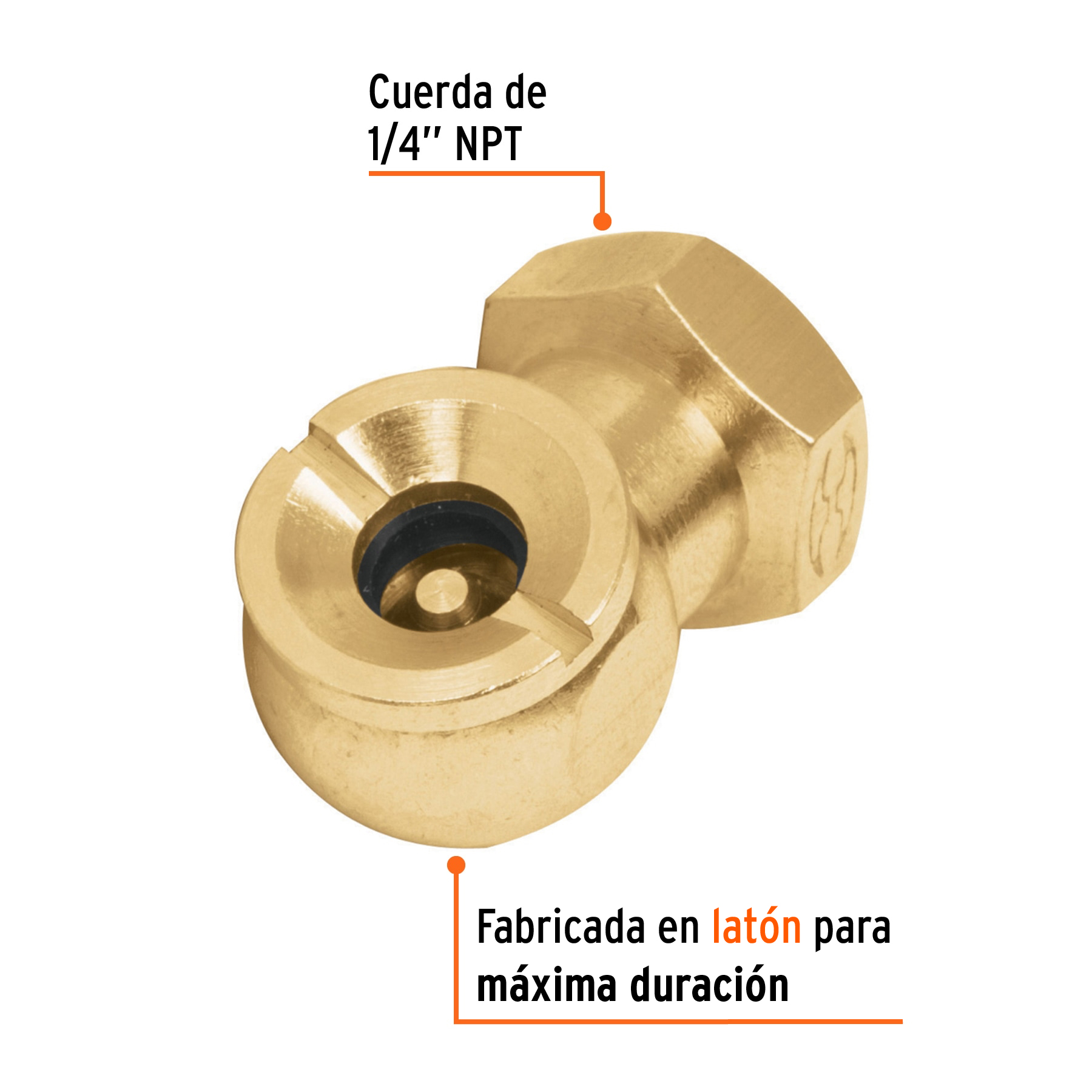 Cabeza infladora de llantas, conexión hembra 1/4" NPT,TRUPER TRUPER