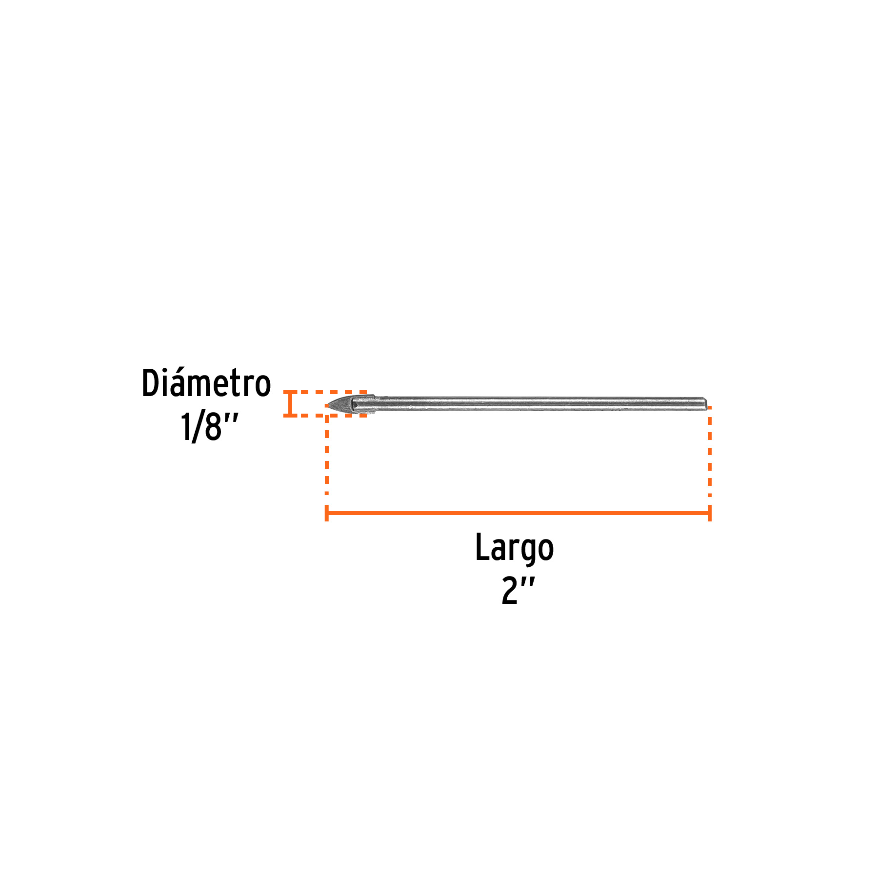 Broca para vidrio y azulejo de 1/8", TRUPER TRUPER
