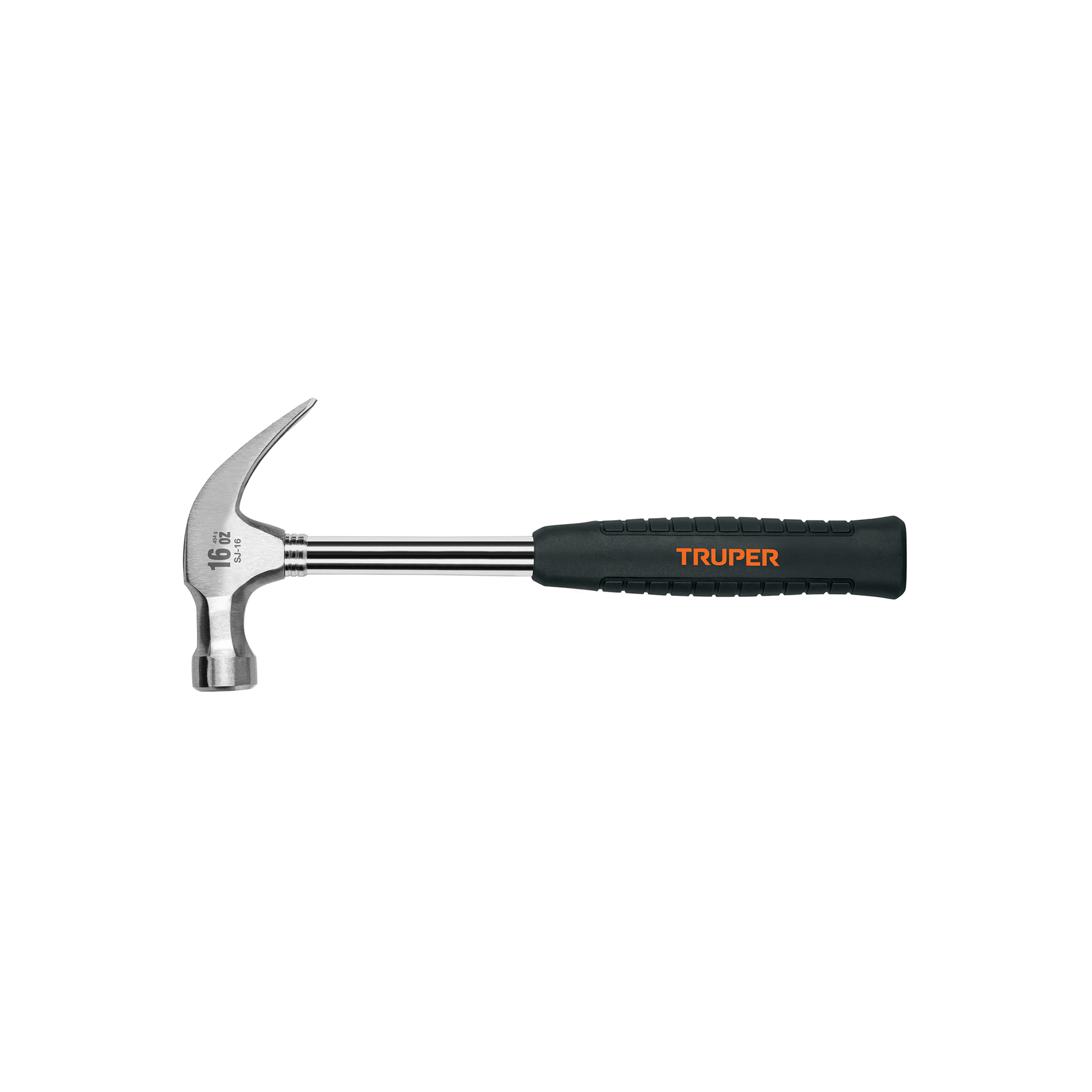 Martillo pulido 16 oz uña curva, mango tubular c/neopreno TRUPER