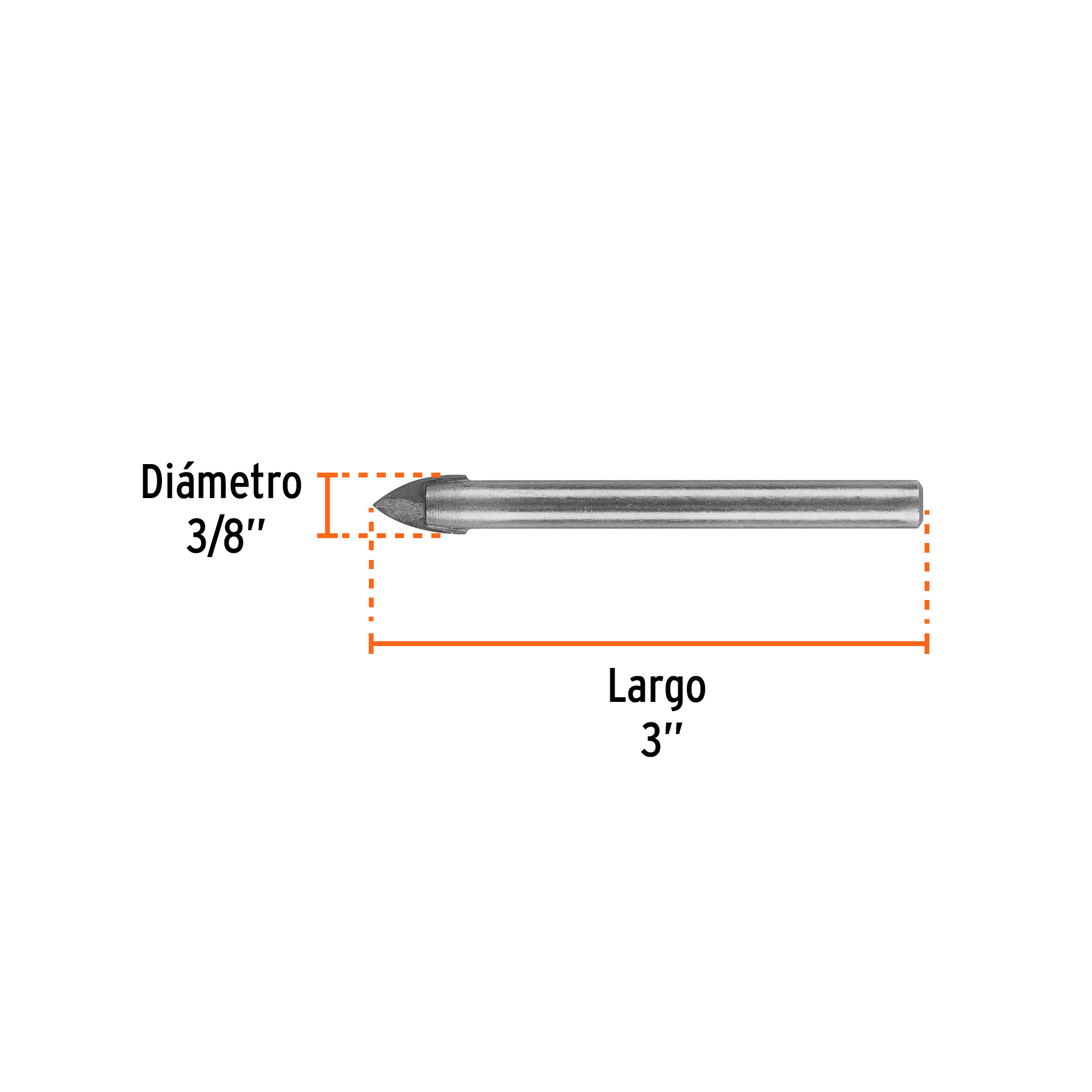 Broca para vidrio y azulejo de 3/8", TRUPER TRUPER