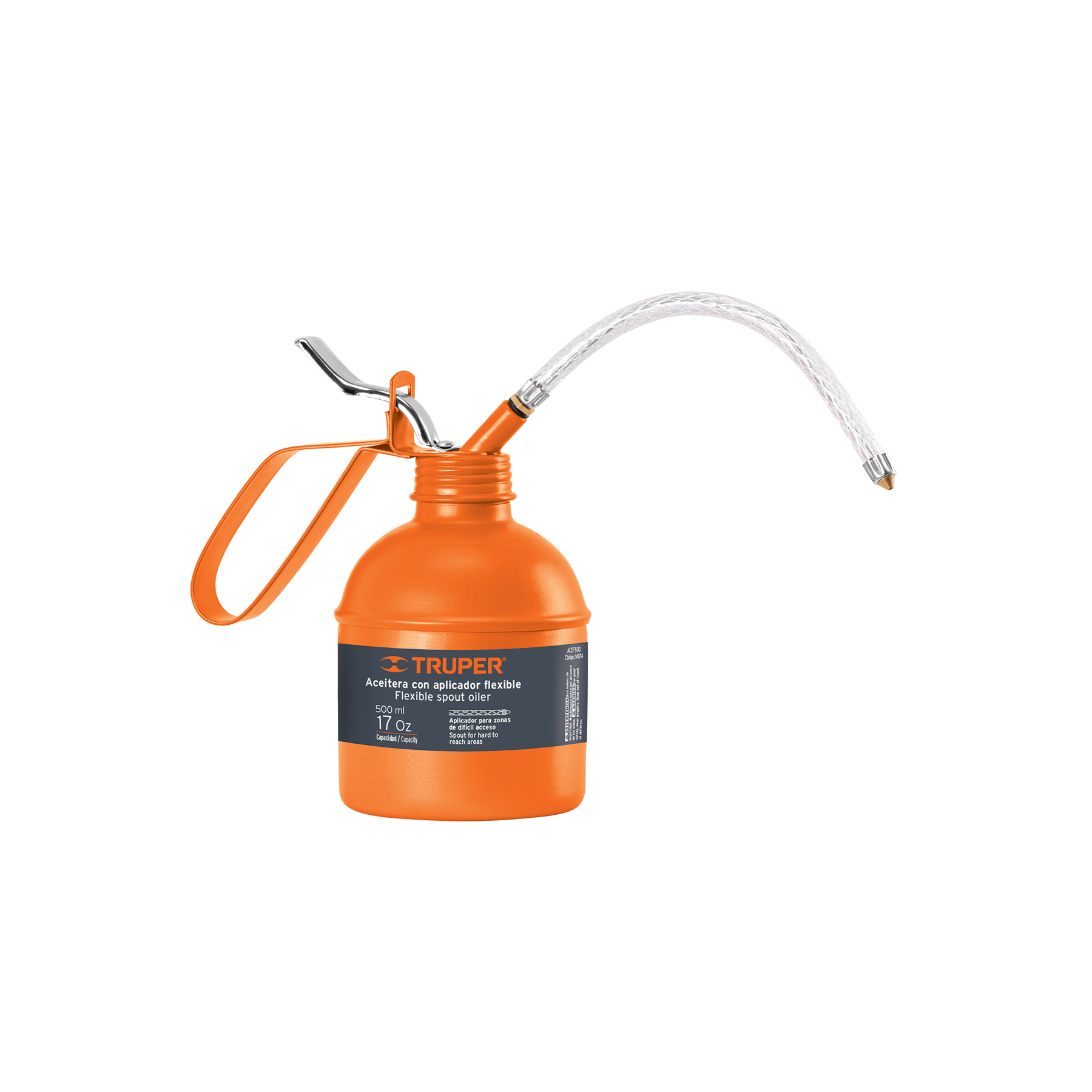 Aceitera de 500 ml (17 oz) con aplicador flexible, TRUPER TRUPER