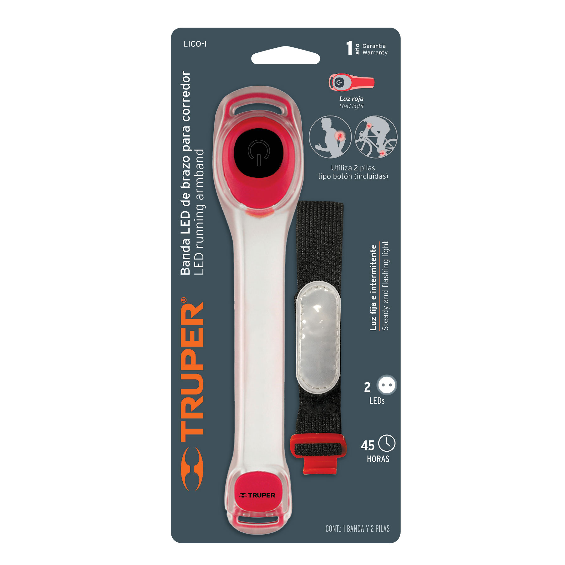 Linterna LED de brazo para corredor TRUPER