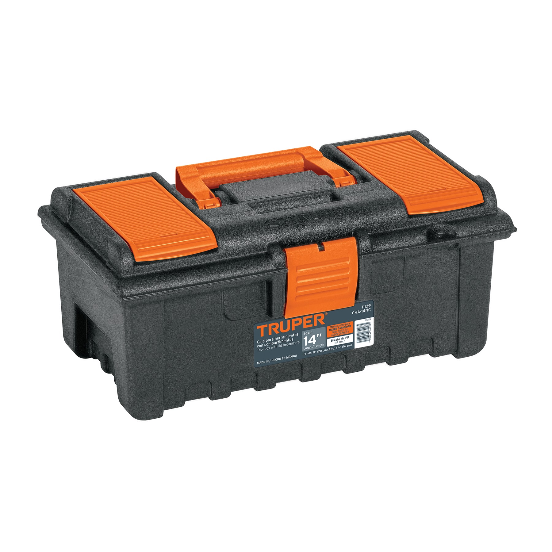 Caja para herramienta de 14" con compartimentos, TRUPER TRUPER