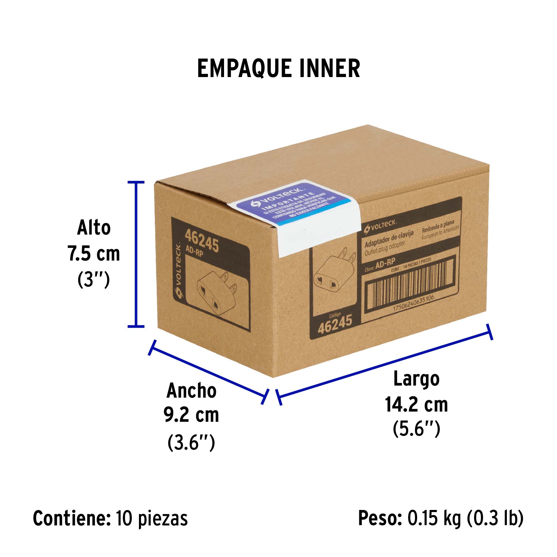 Adaptador barra redonda a plana, VOLTECK TRUPER