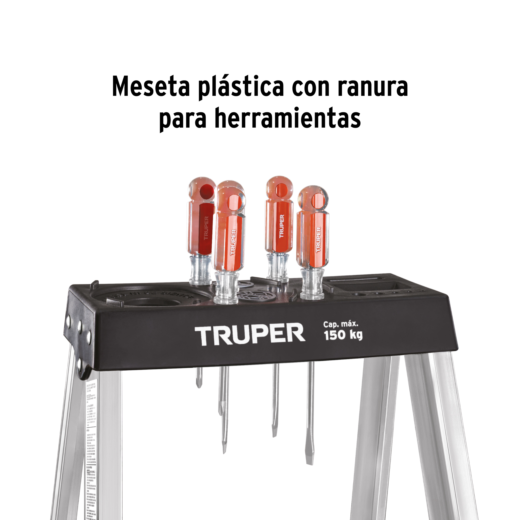 Escalera de tijera, tipo III, 6 peldaños y bandeja, TRUPER TRUPER