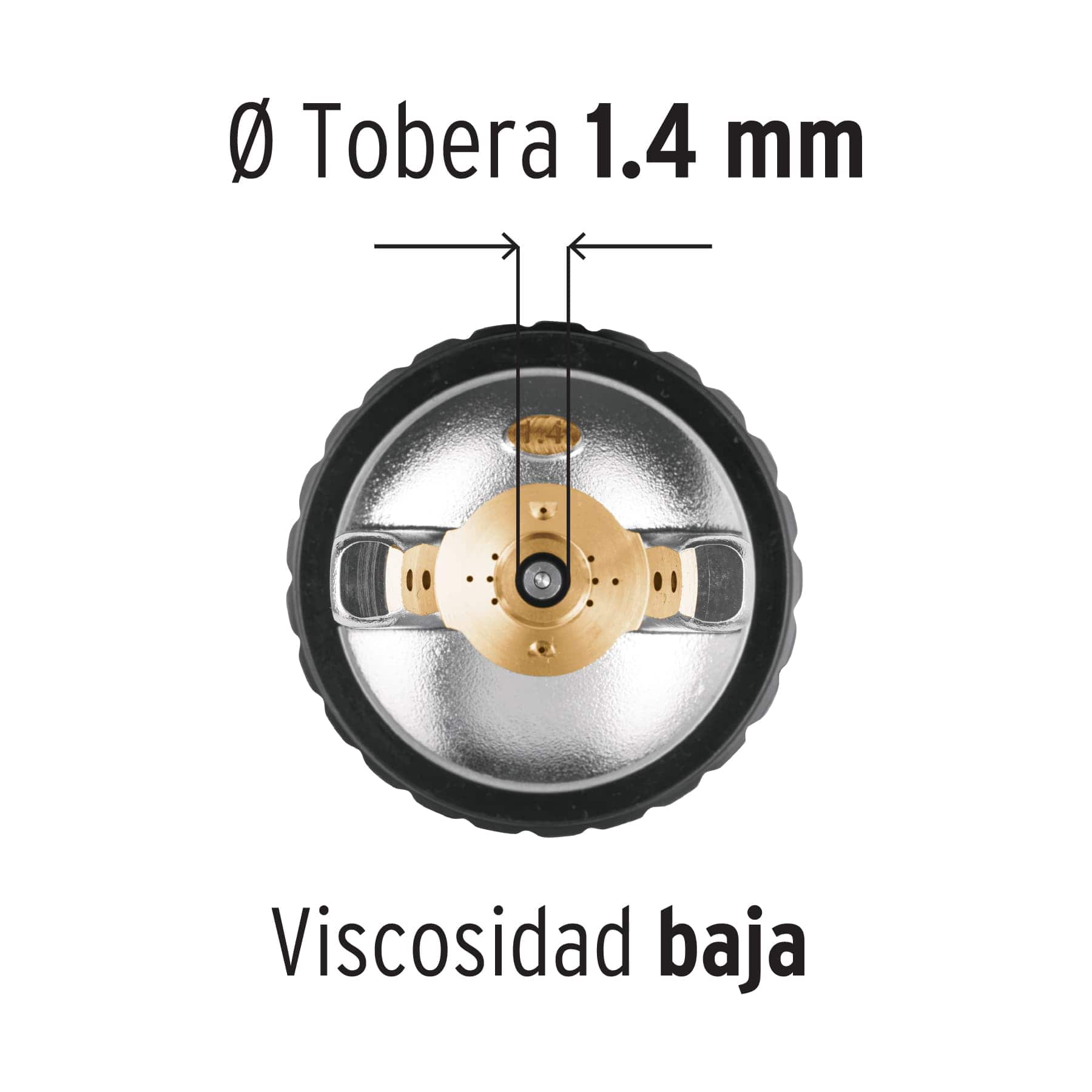 Pistola p/pintar gravedad HVLP vaso plástico, 1.4 mm, EXPERT TRUPER