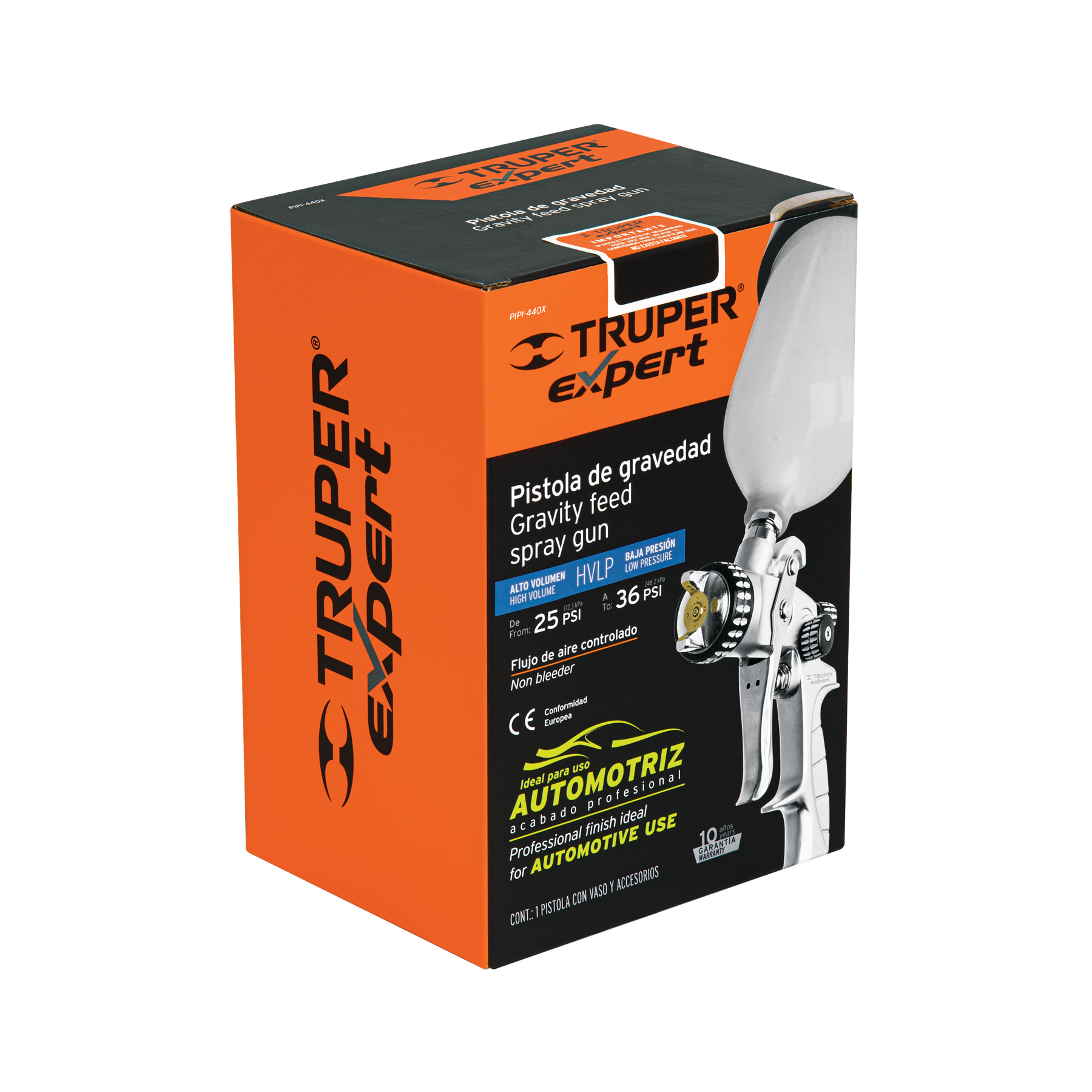 Pistola p/pintar gravedad HVLP vaso plástico, 1.4 mm, EXPERT TRUPER
