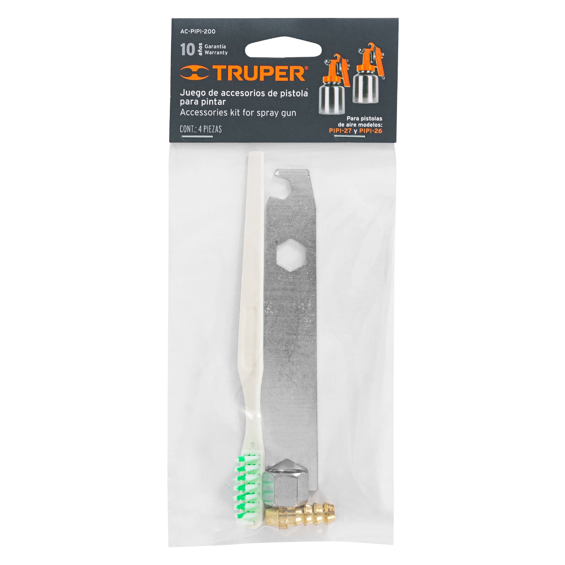 Accesorios (llave, cepillo, tuerca y espiga) p/PIPI-26 y 27 TRUPER