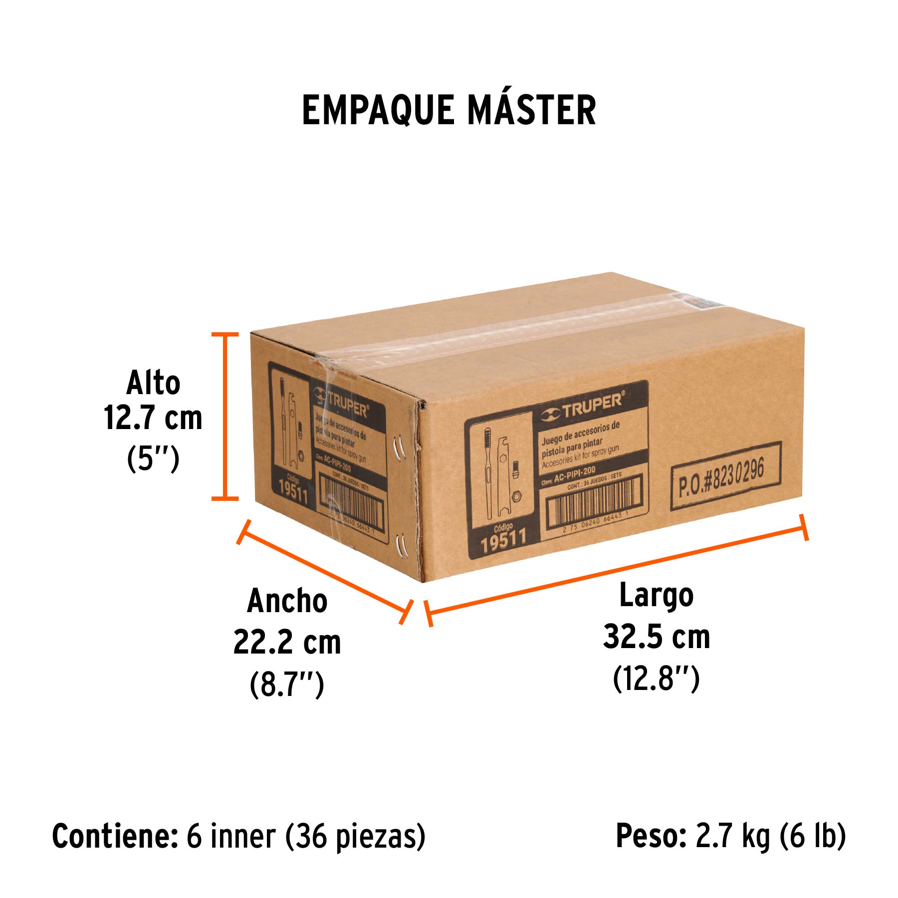 Accesorios (llave, cepillo, tuerca y espiga) p/PIPI-26 y 27 TRUPER