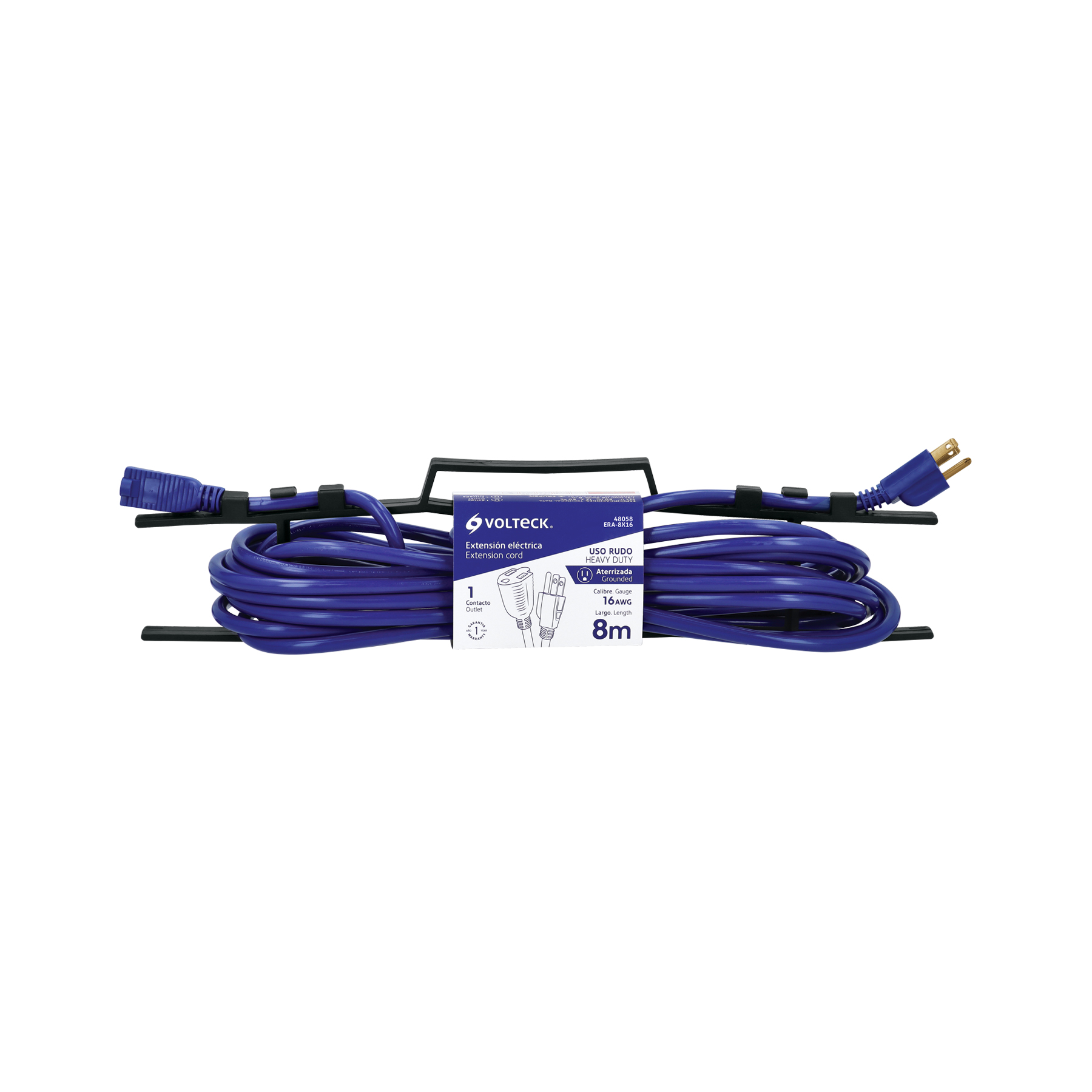 Extensión de uso rudo aterrizada 8 m 3x16 AWG, VOLTECK TRUPER