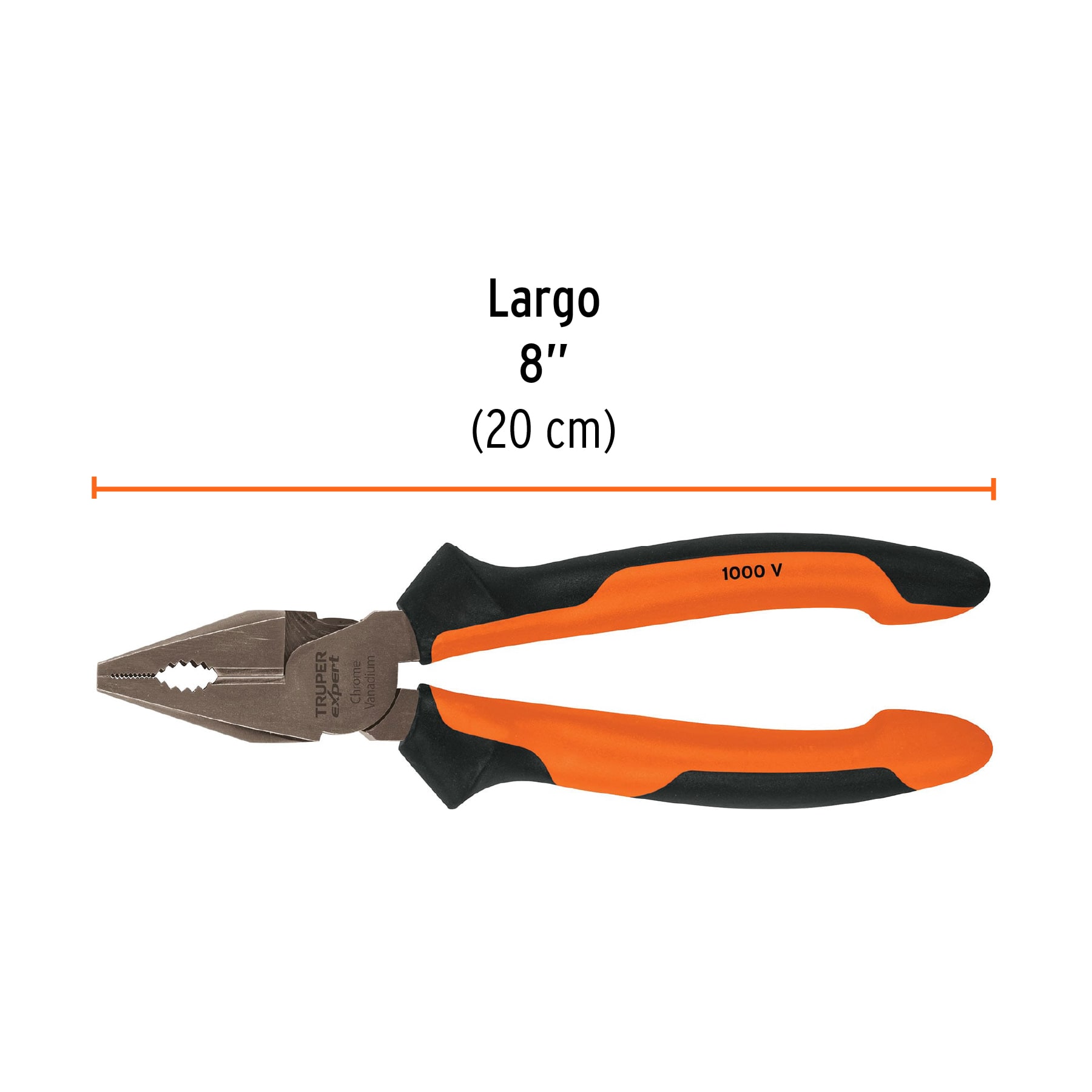 Pinza para electricista 8" alta palanca,Comfort Grip,EXPERT TRUPER