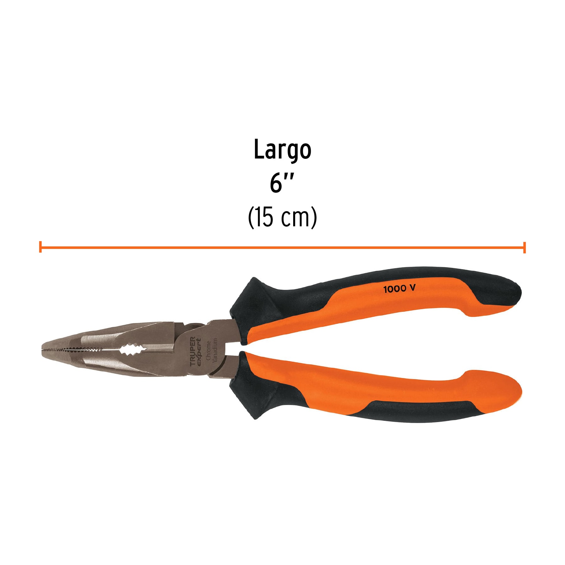 Pinza punta curva 6" mango Comfort Grip, TRUPER EXPERT TRUPER