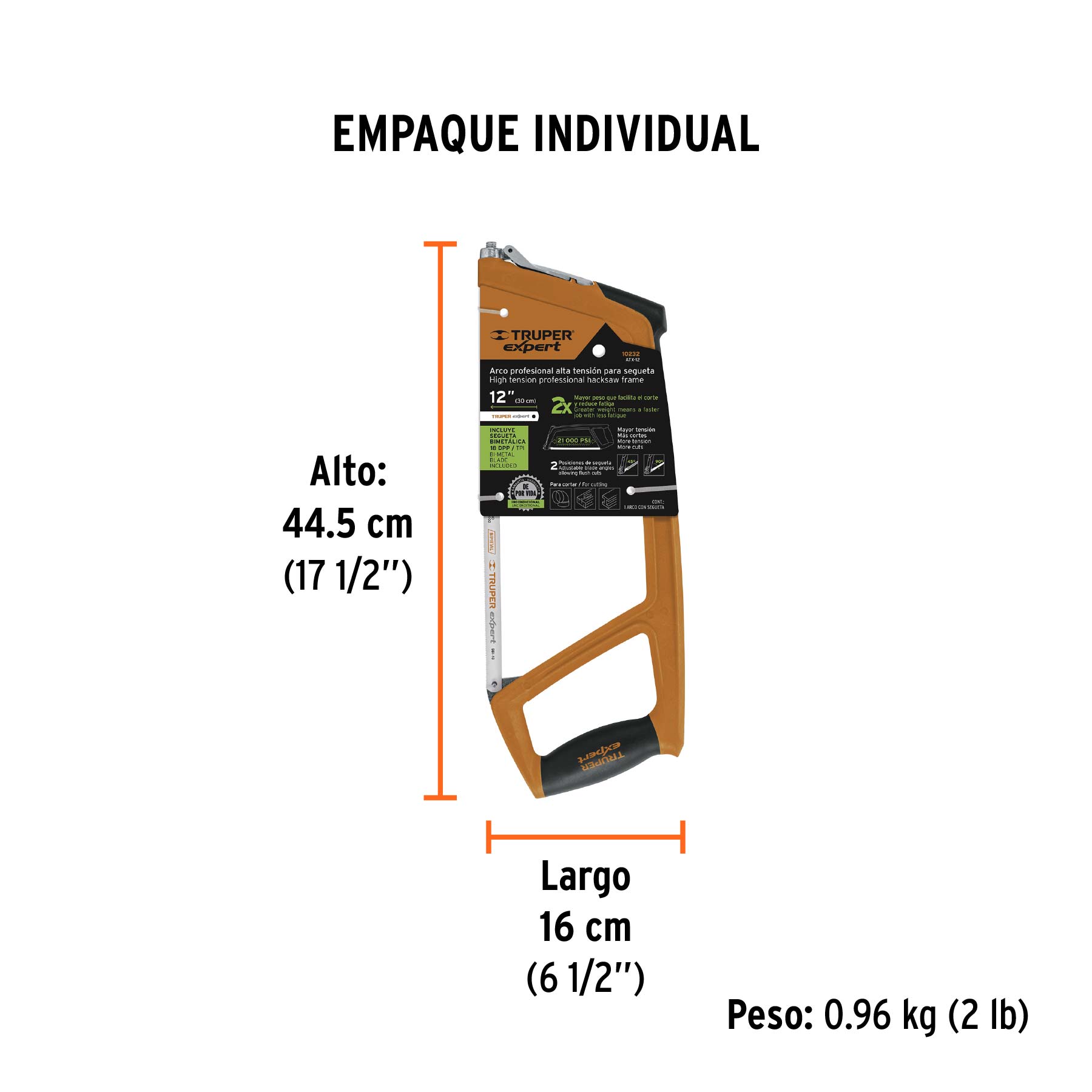 Arco 12" profesional extra pesado de 1 kg, TRUPER EXPERT TRUPER