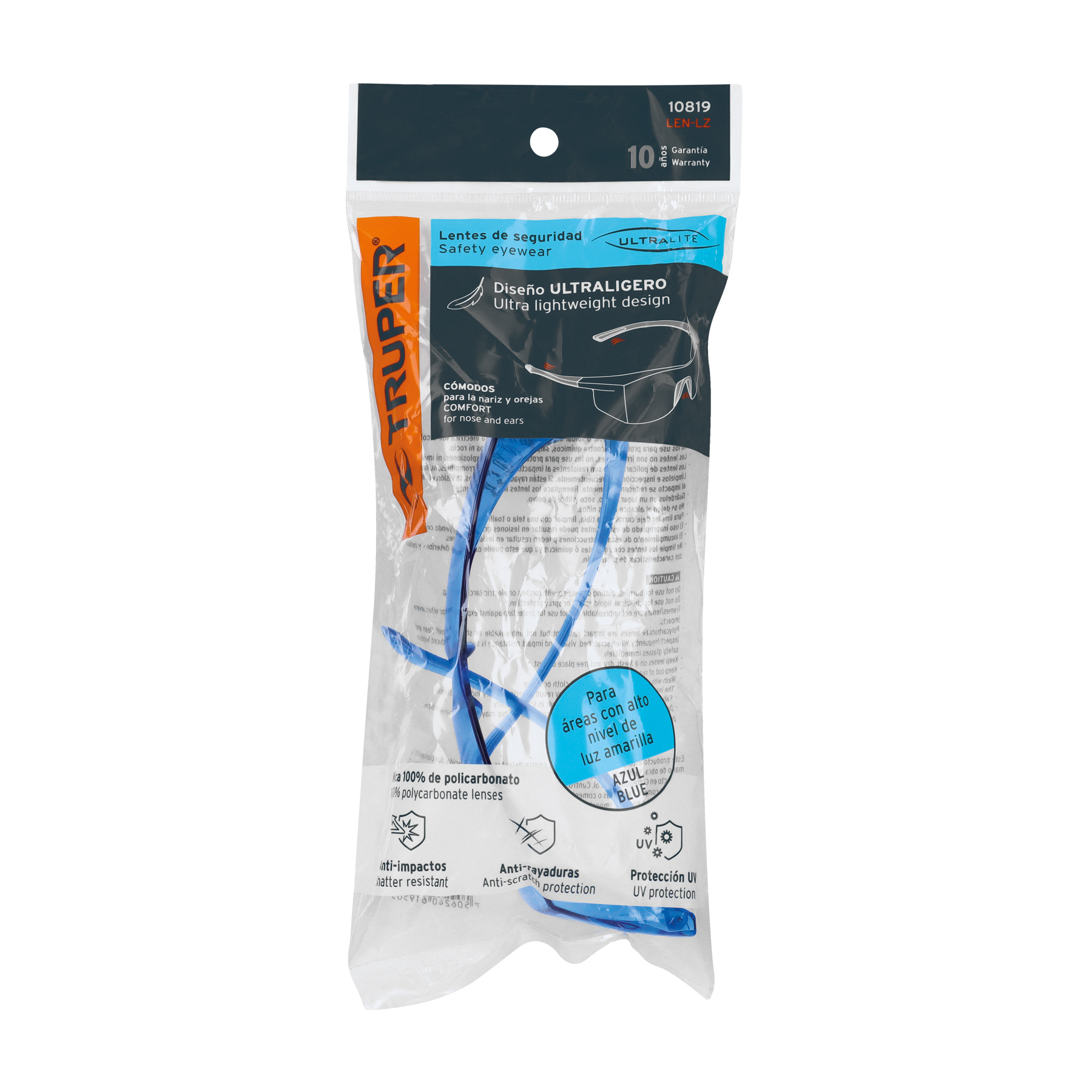 Lentes de seguridad azules, TRUPER Ultralite TRUPER
