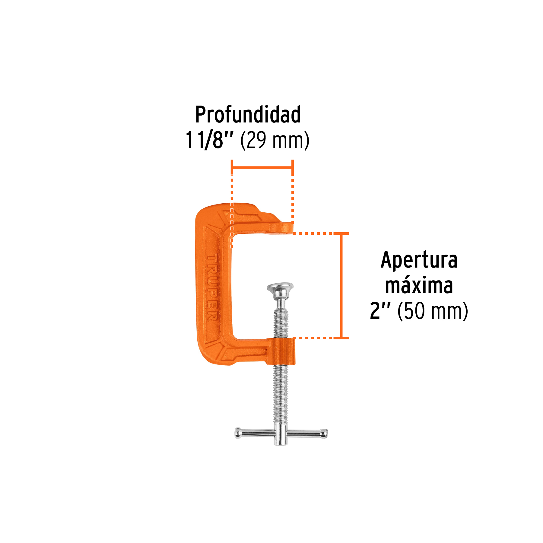 Prensa 2" de hierro dúctil para carpintería, TRUPER TRUPER