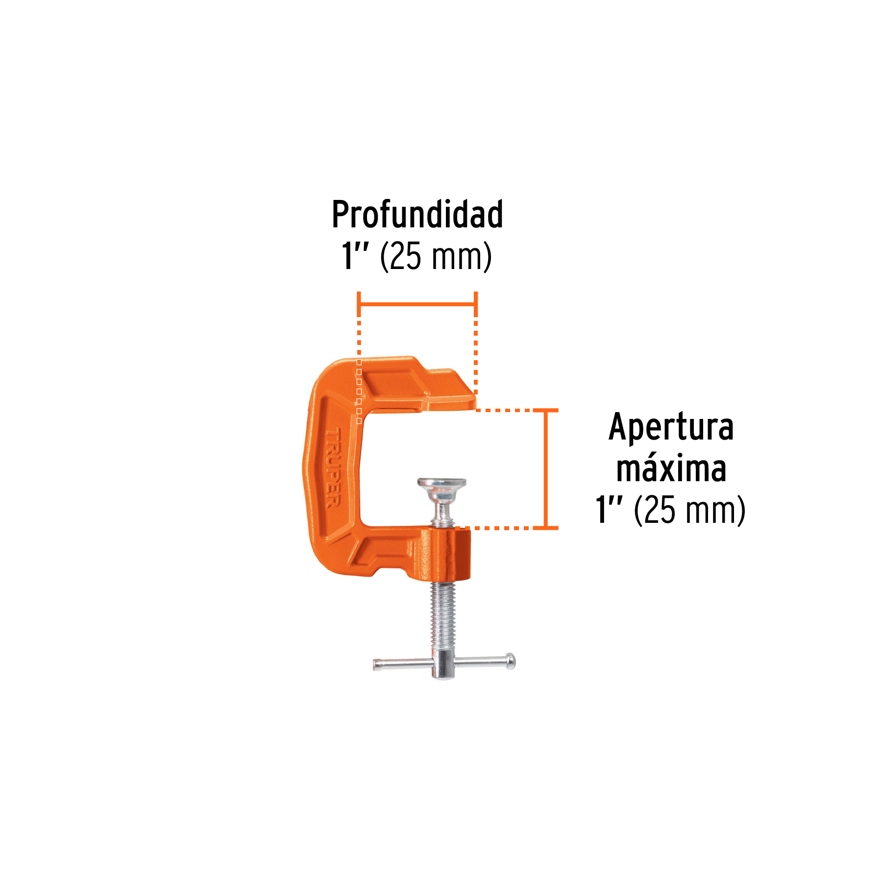 Prensa 1" de hierro dúctil para carpintería, TRUPER TRUPER