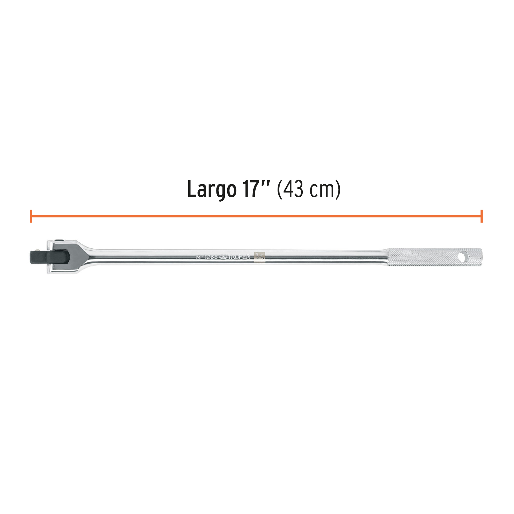 Mango articulado con cuadro de 1/2", largo 17", TRUPER TRUPER