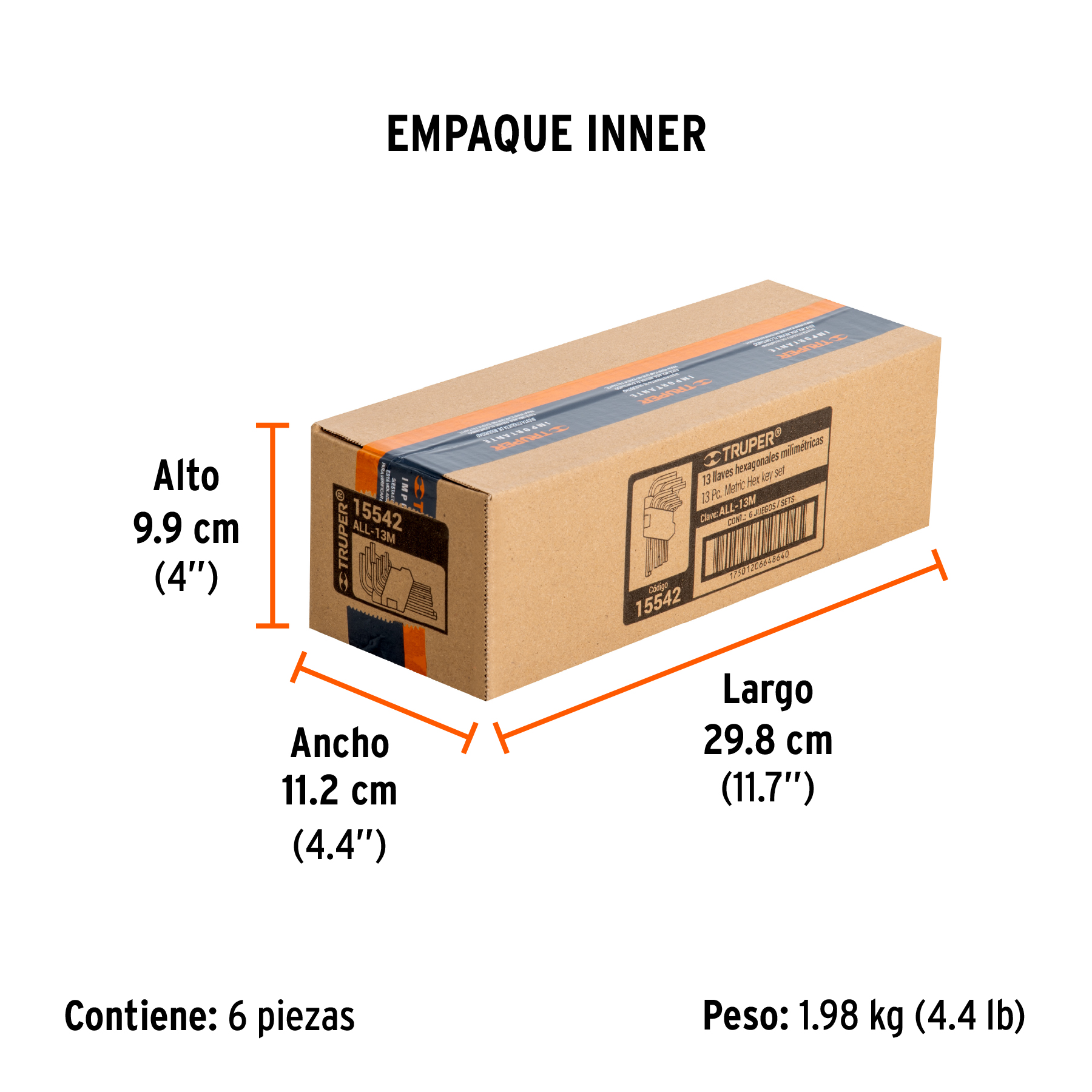 Juego de 13 llaves hexagonales mm, con organizador, TRUPER TRUPER