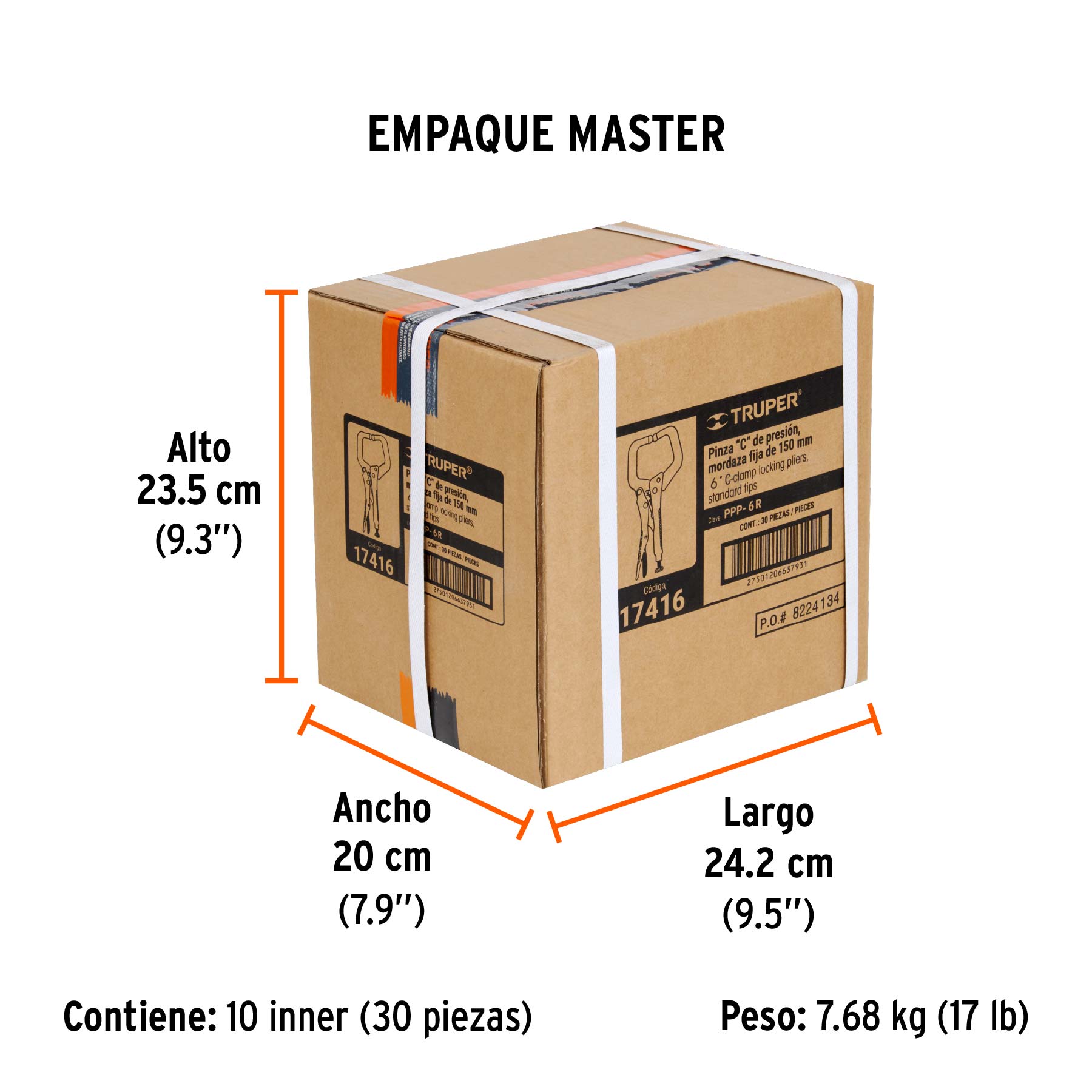 ALICATE TIPO C MORDAZA FIJA PPP-6R TRUPER 17416 TRUPER