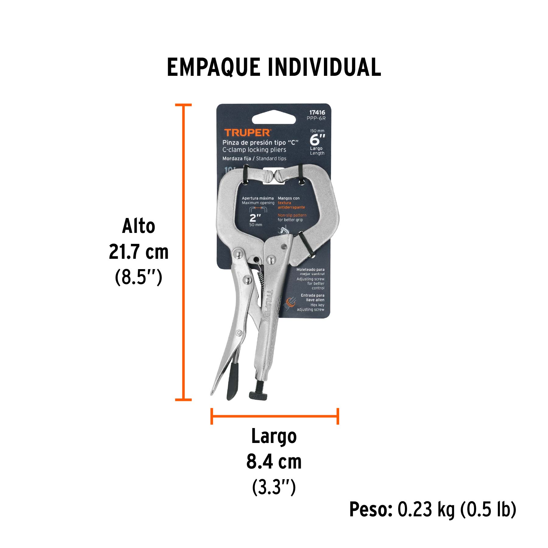 ALICATE TIPO C MORDAZA FIJA PPP-6R TRUPER 17416 TRUPER