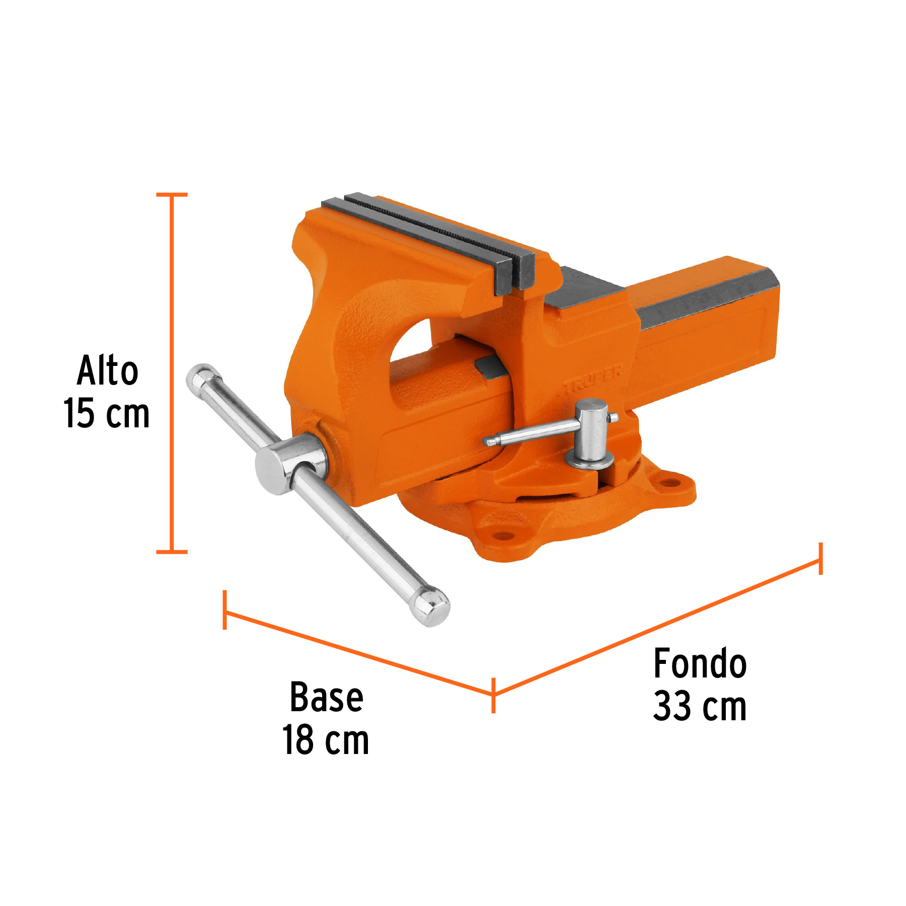 Tornillo de banco 5" tipo europeo de hierro nodular, TRUPER TRUPER