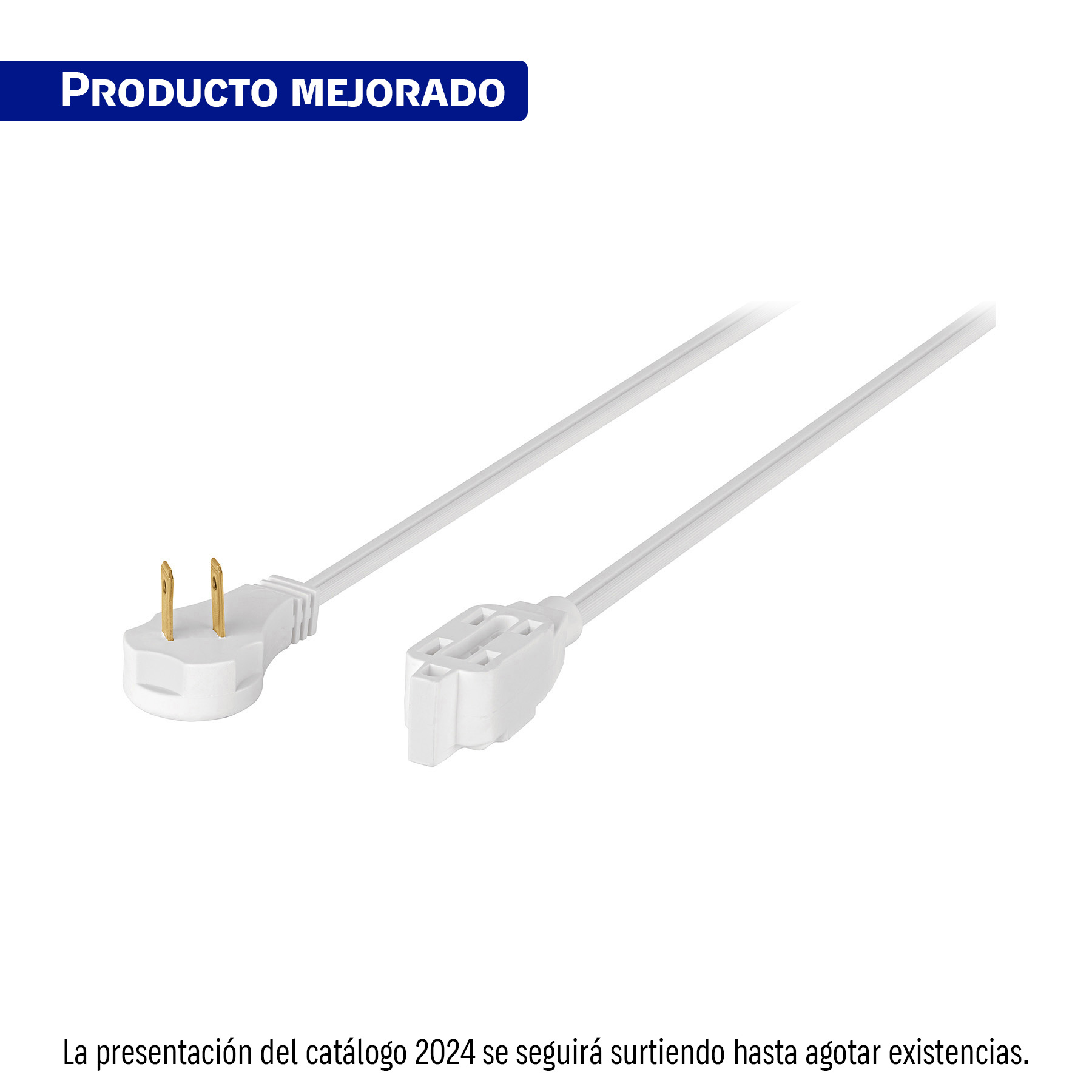 Extensión eléctrica doméstica 6 m clavija plana, blanca TRUPER
