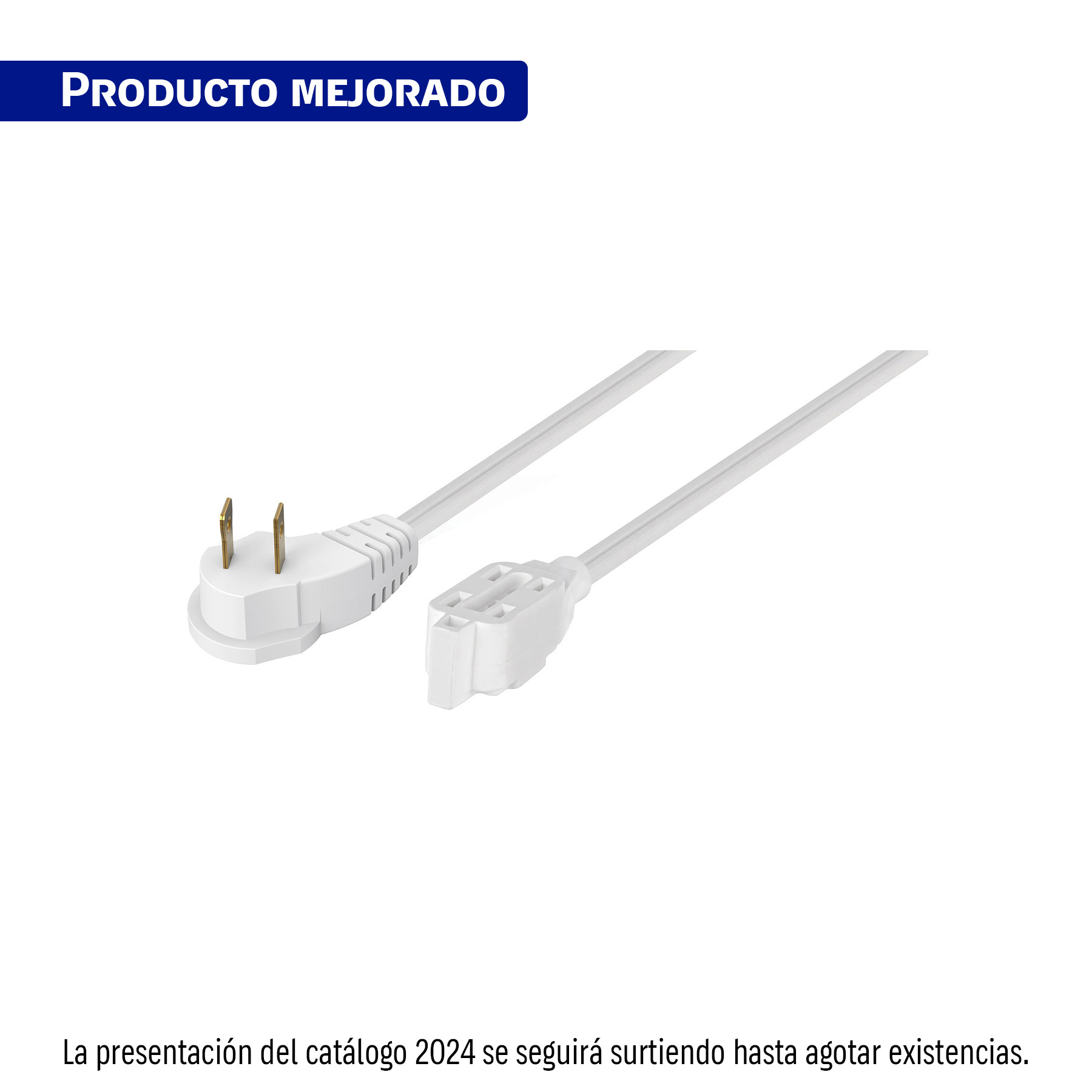 Extensión eléctrica doméstica 4 m clavija plana, blanca TRUPER