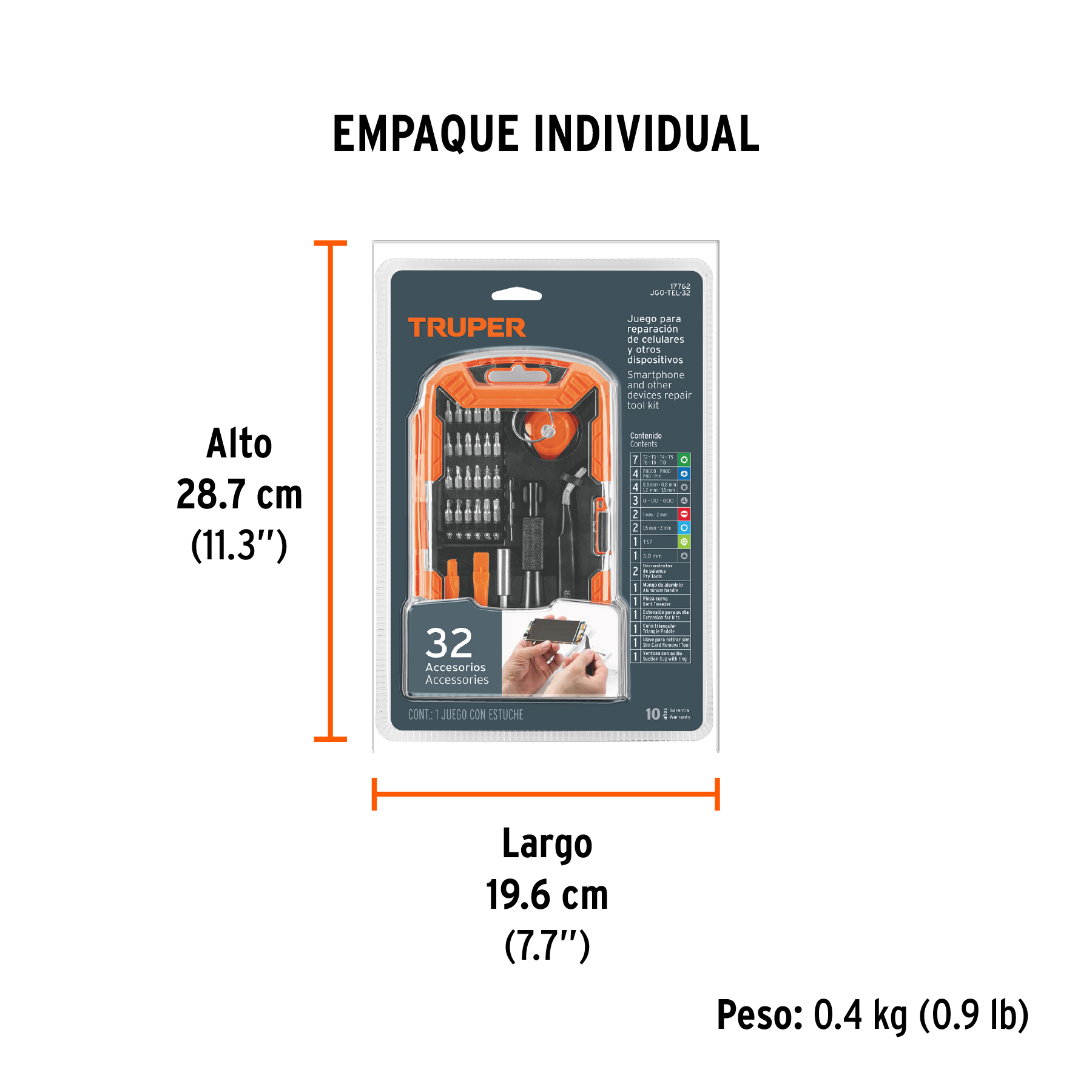 Juego de 32 piezas para reparación de electrónica, TRUPER TRUPER