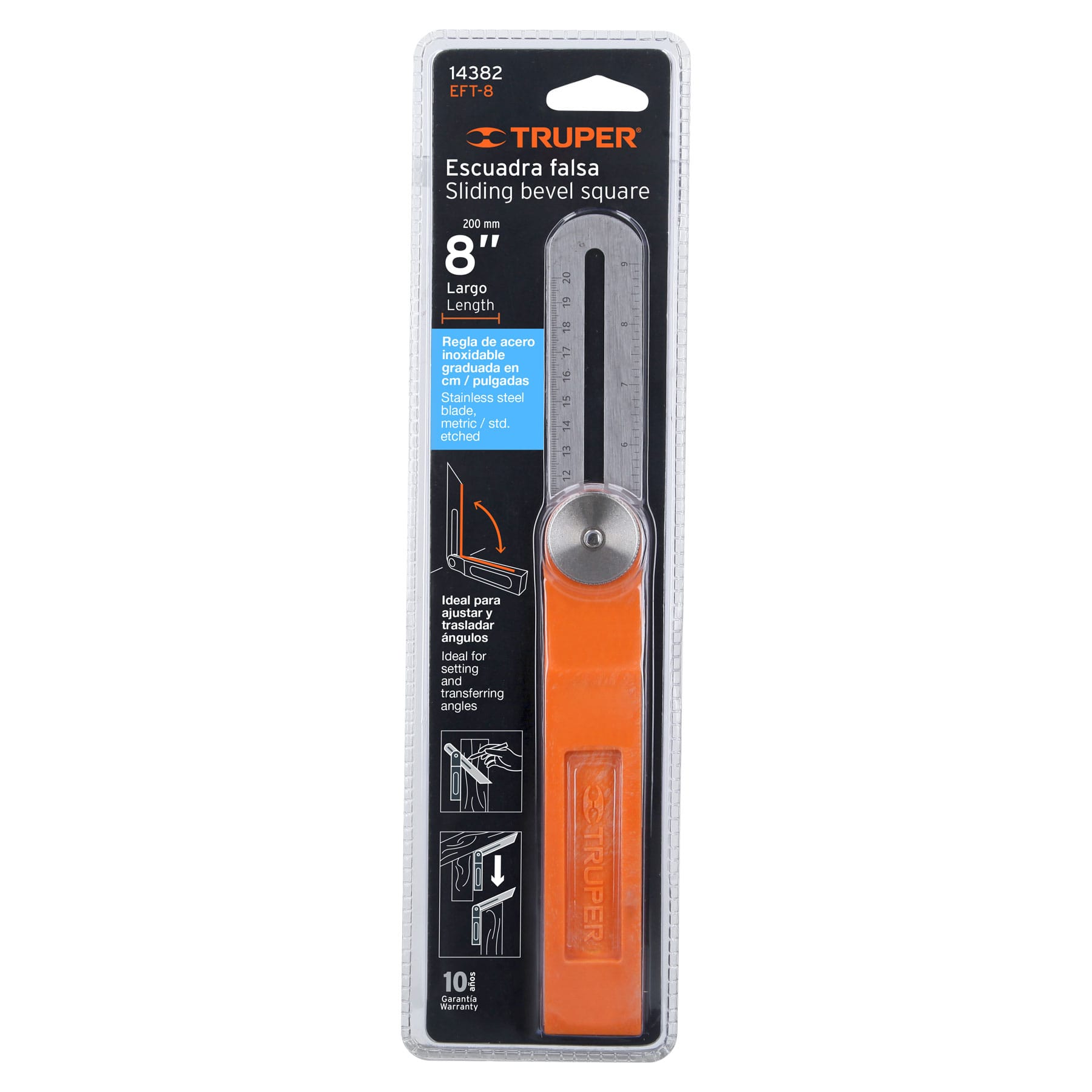 Escuadra falsa d/acero inoxidable 19cm / 6" con mango de ABS TRUPER