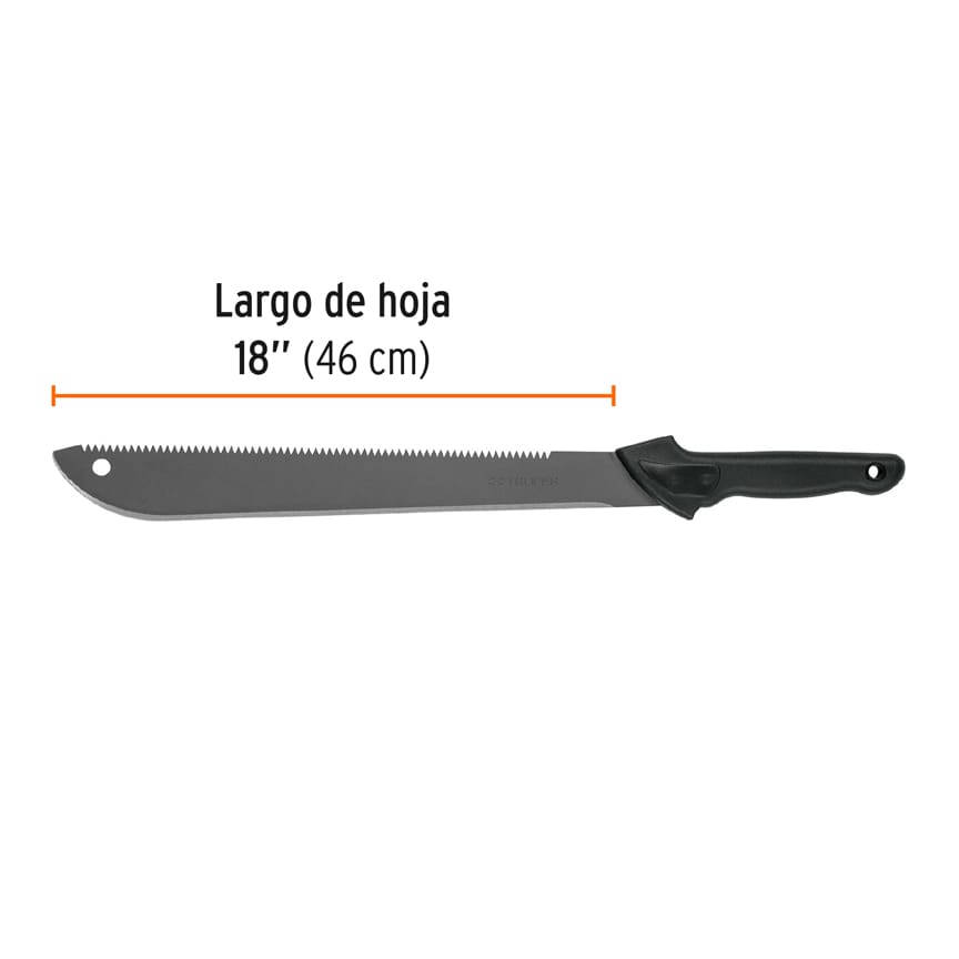 Machete doble filo 18" cacha inyectada, con funda, TRUPER TRUPER