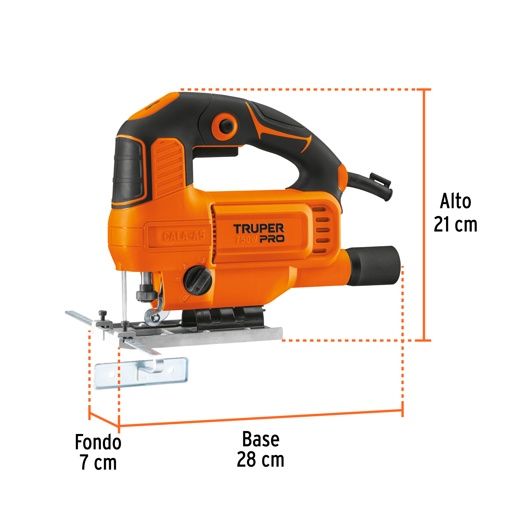 Sierra caladora de velocidad variable de 750 W, TRUPER PRO TRUPER
