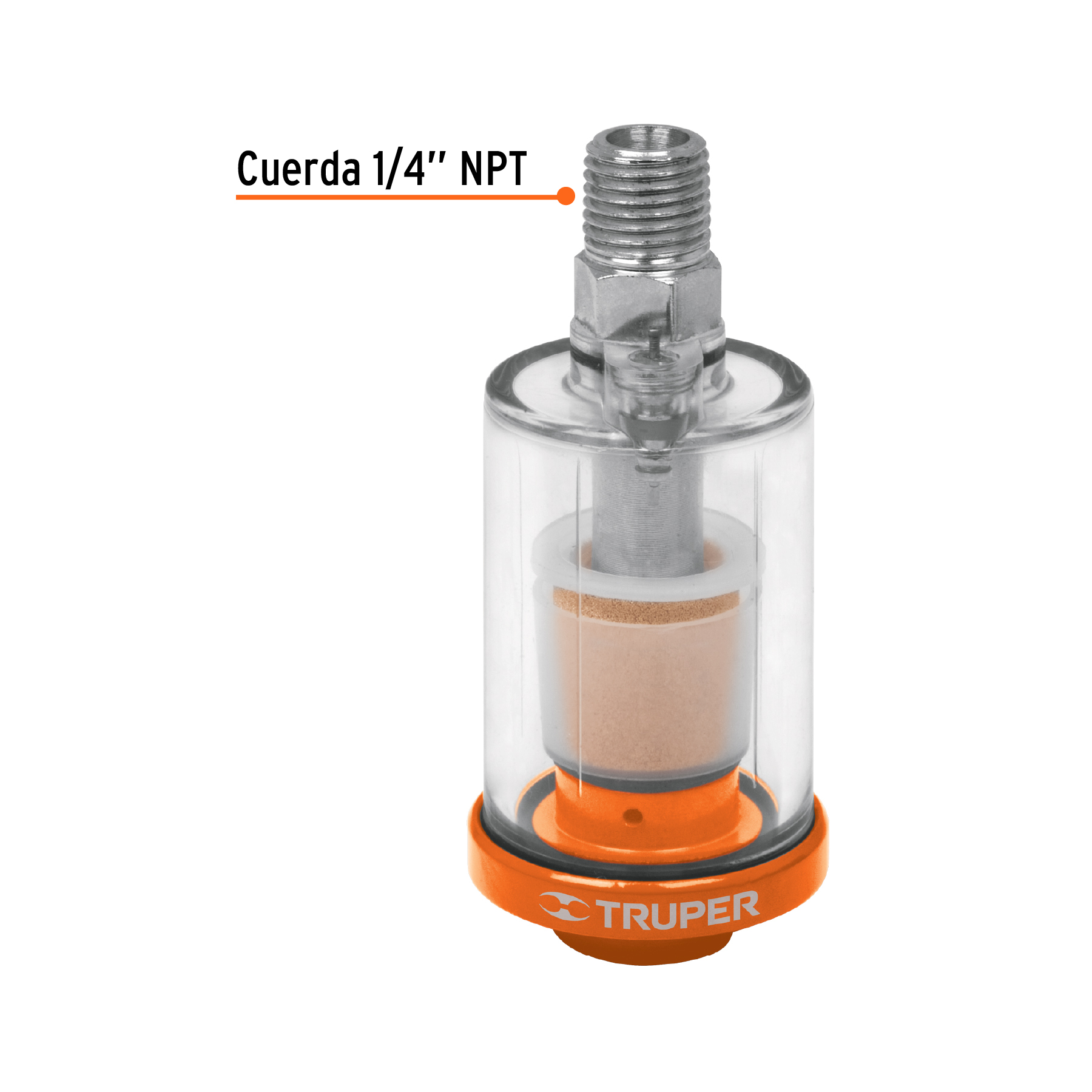 Filtro separador de agua y aceite, cuerda 1/4" NPT, TRUPER TRUPER