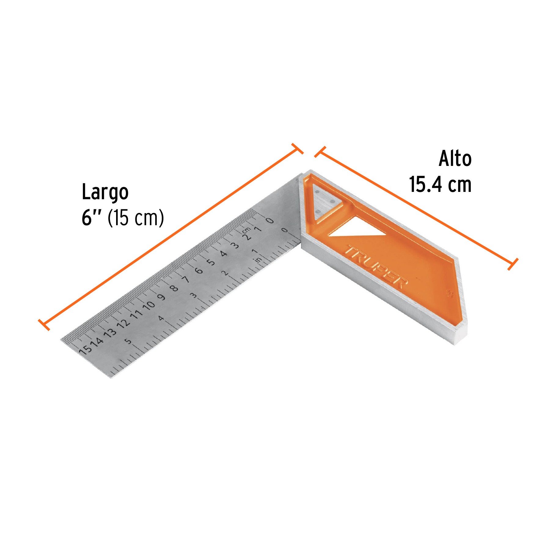 Escuadra 6" para carpintero con mango 100% de aluminio TRUPER