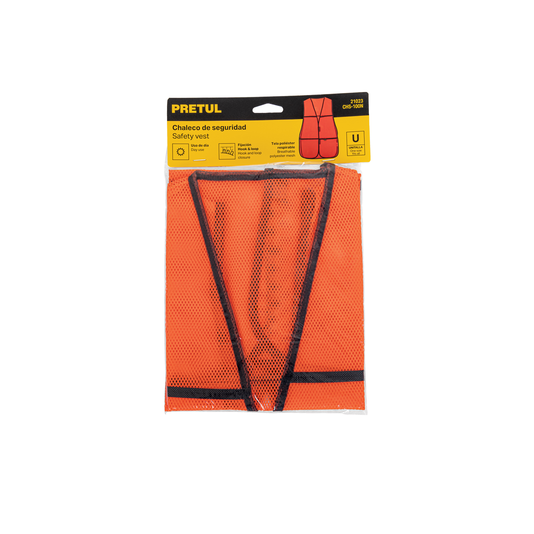 Chaleco de seguridad, uso de día, naranja, PRETUL TRUPER