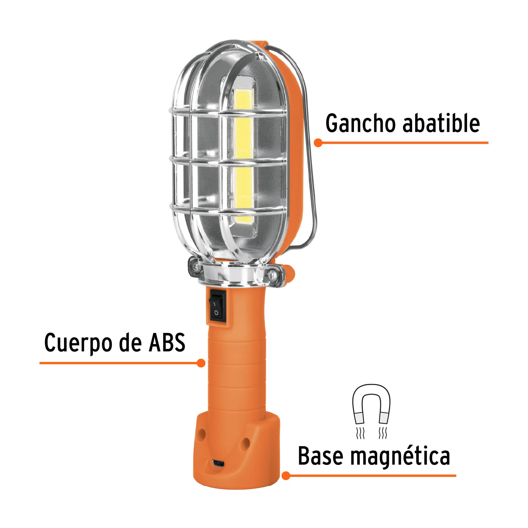 Lámpara LED 280 lm de taller, recargable, TRUPER TRUPER