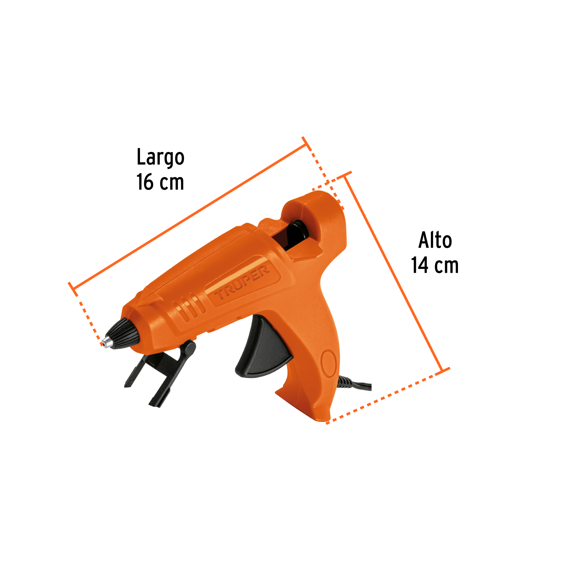 Pistola eléctrica de 40W para silicón de 1/2", 127V, TRUPER TRUPER