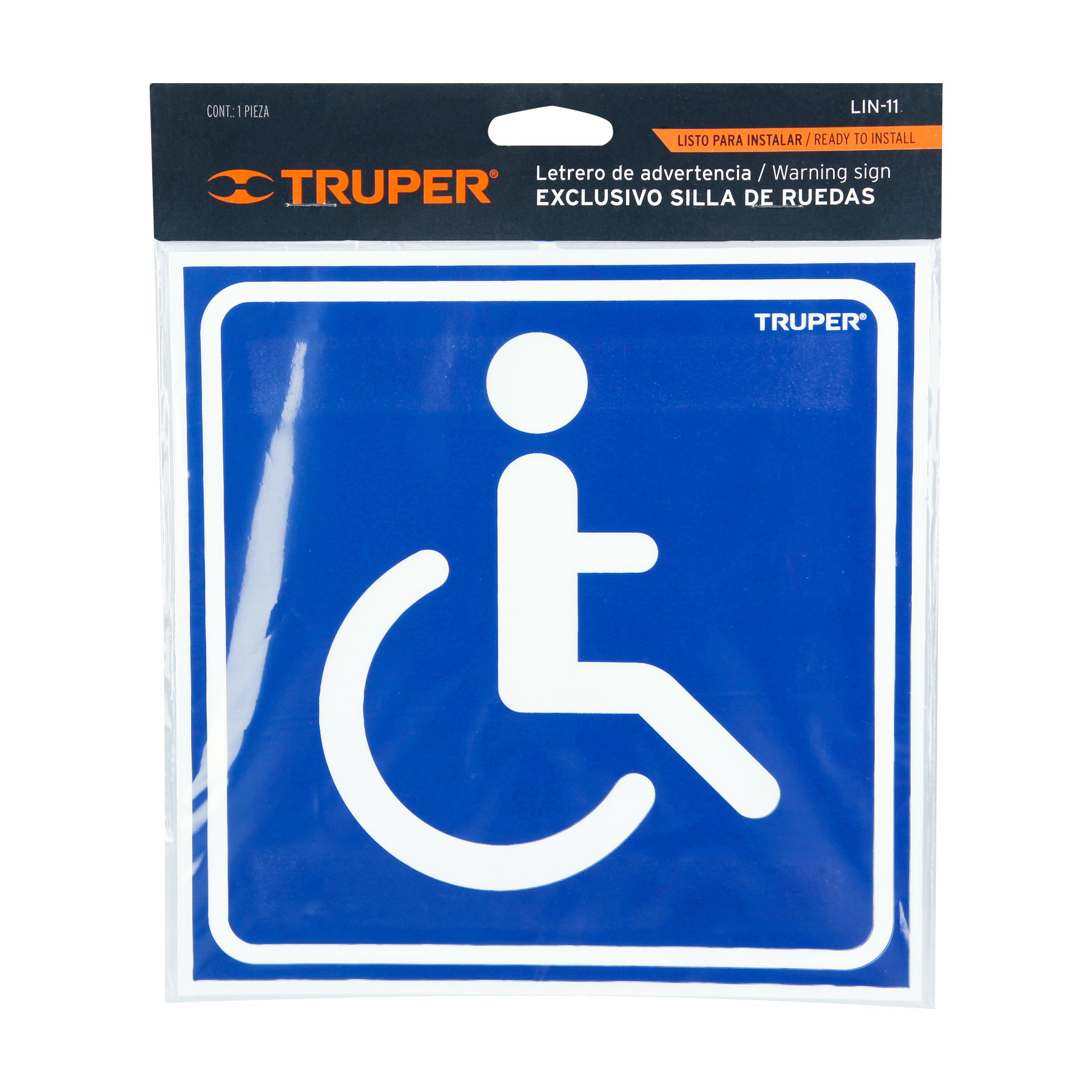 Letrero "Exclusivo personas con discapacidad",19x19cm TRUPER