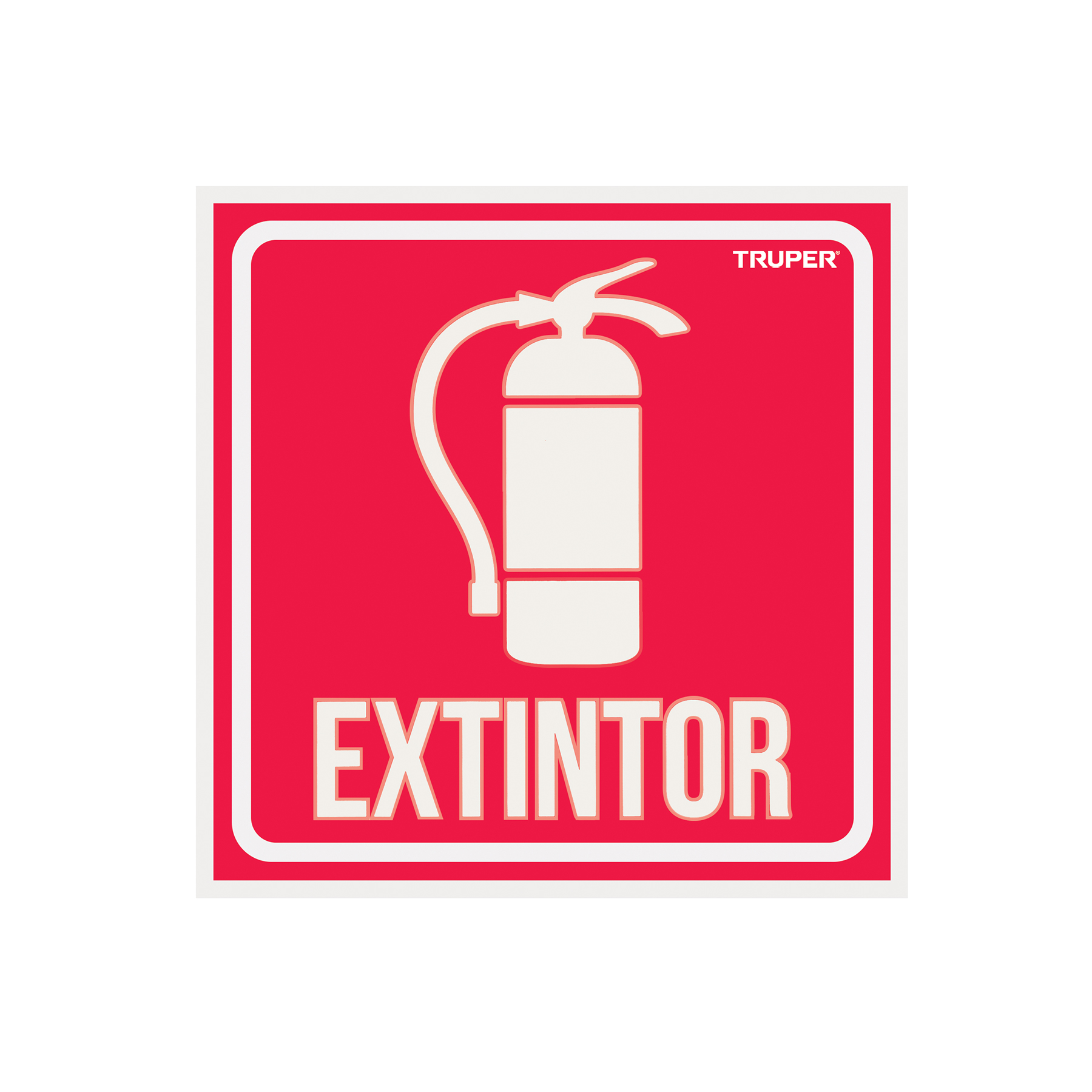 Letrero de señalización "EXTINTOR", 19 x 19 cm, TRUPER TRUPER