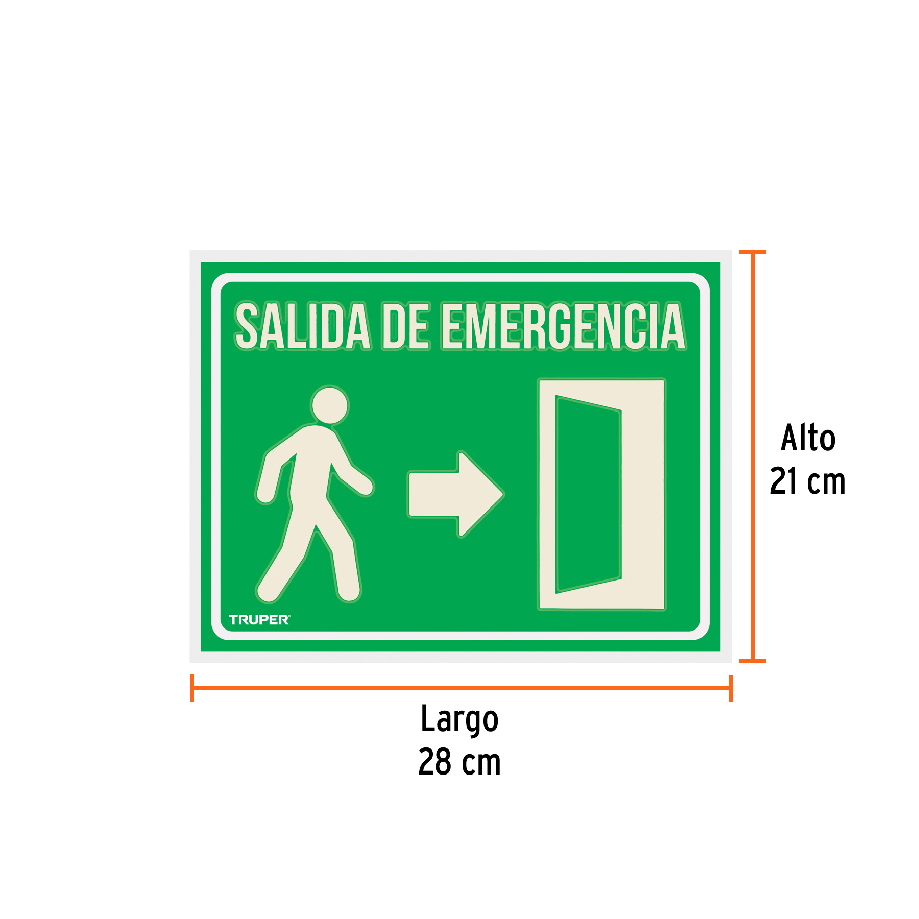 Letrero de señalización "SALIDA DE EMERGENCIA", 21 x 28 cm TRUPER