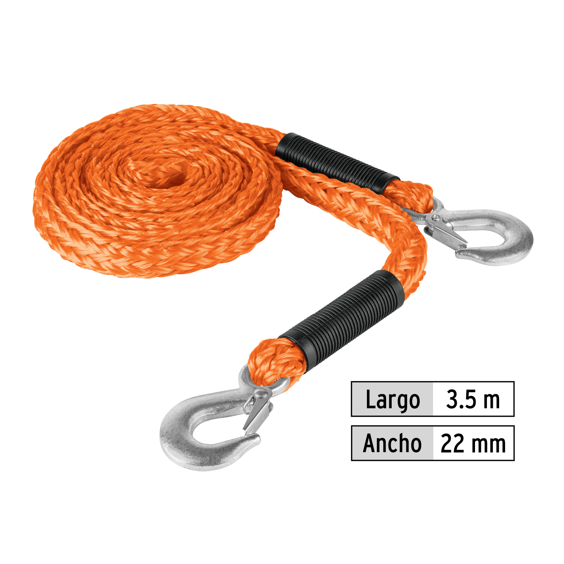 Cuerda con ganchos para remolque, 22 mm x 3.5 m, TRUPER TRUPER