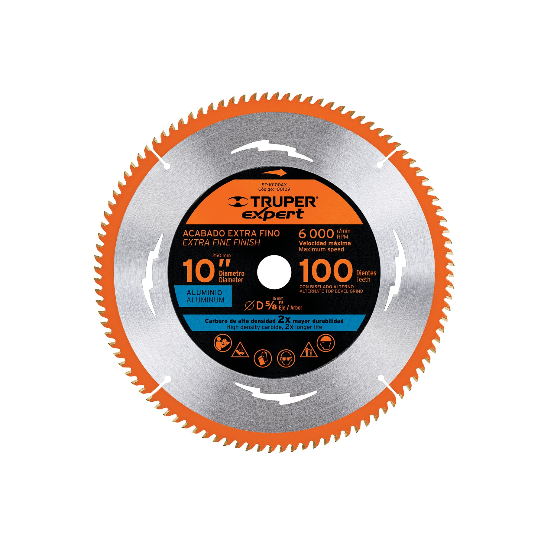 Disco sierra 10" p/aluminio, 100 dientes centro 5/8", EXPERT TRUPER