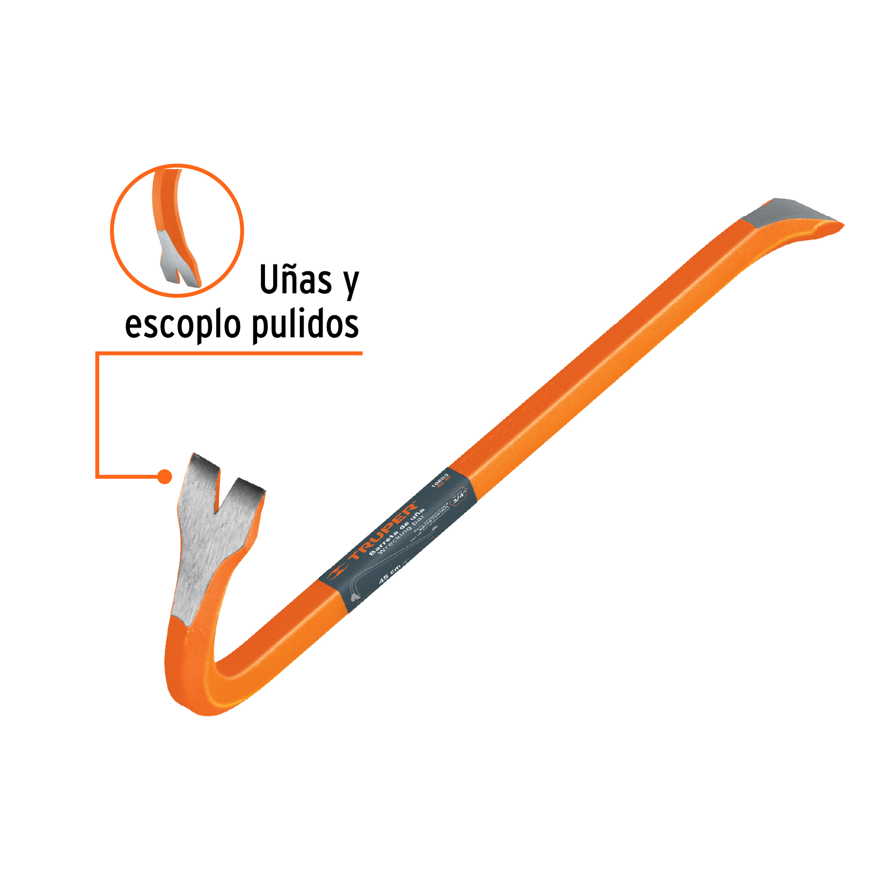 Barreta de uña de 3/4" x 45 cm, TRUPER TRUPER