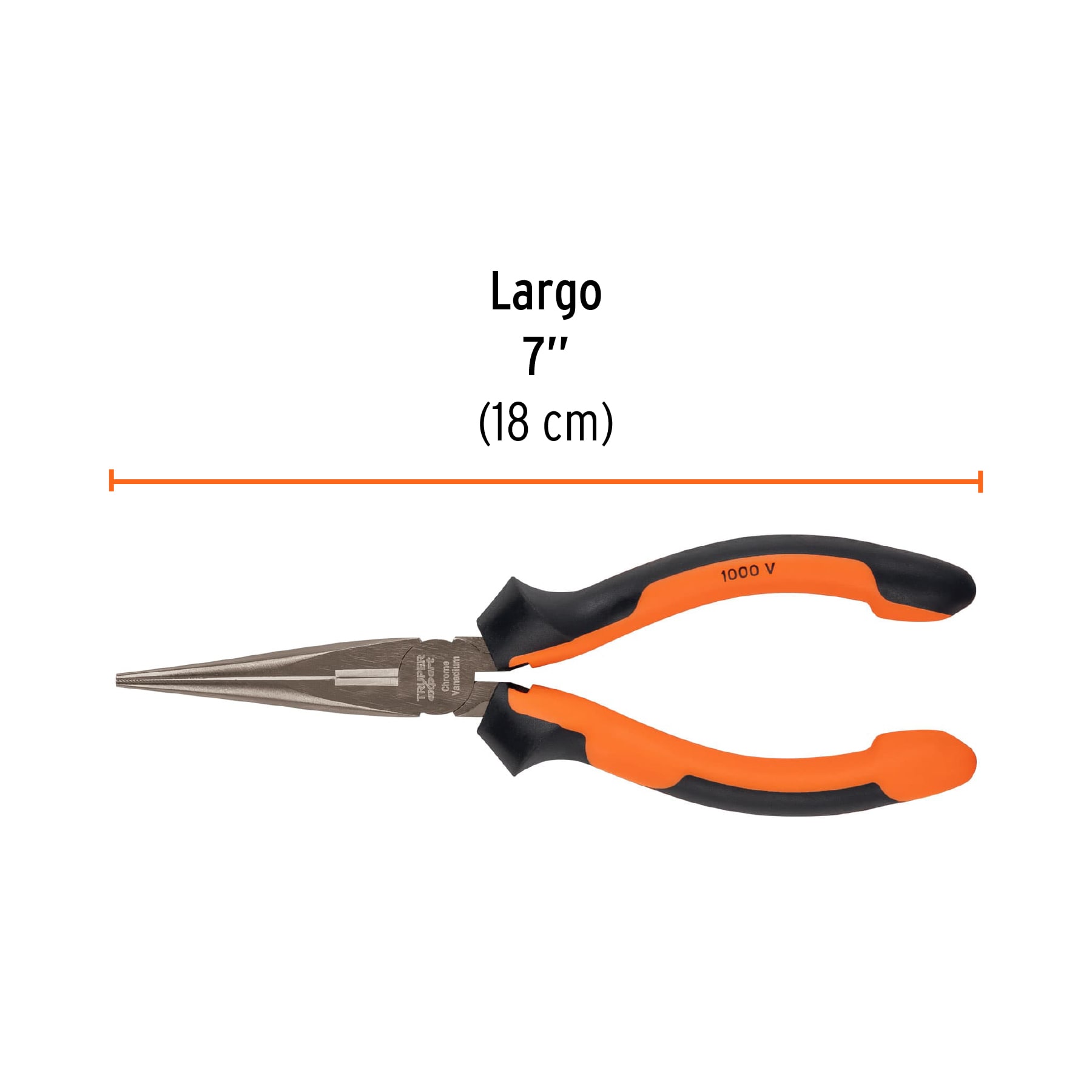 Pinza punta y corte 7" mango Comfort Grip, TRUPER EXPERT TRUPER