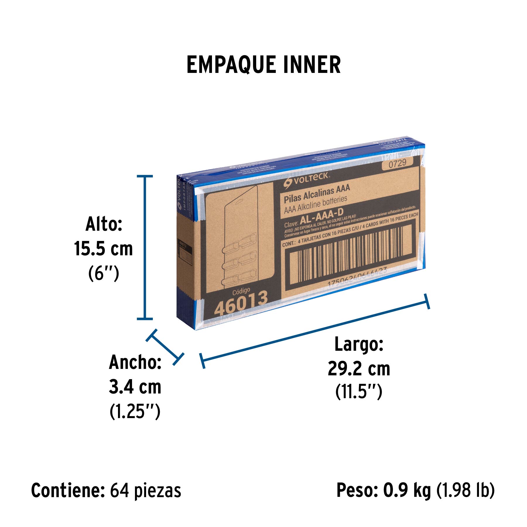 Despachador con 16 pilas alcalinas AAA, VOLTECK TRUPER