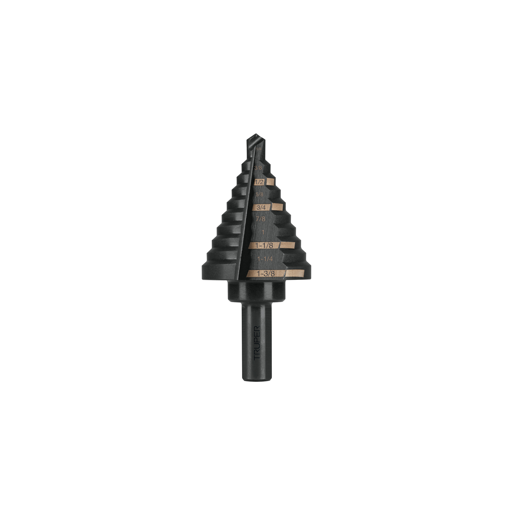 Broca escalonada óxido negro 10escalones 1/4 a 1-3/8",Truper TRUPER