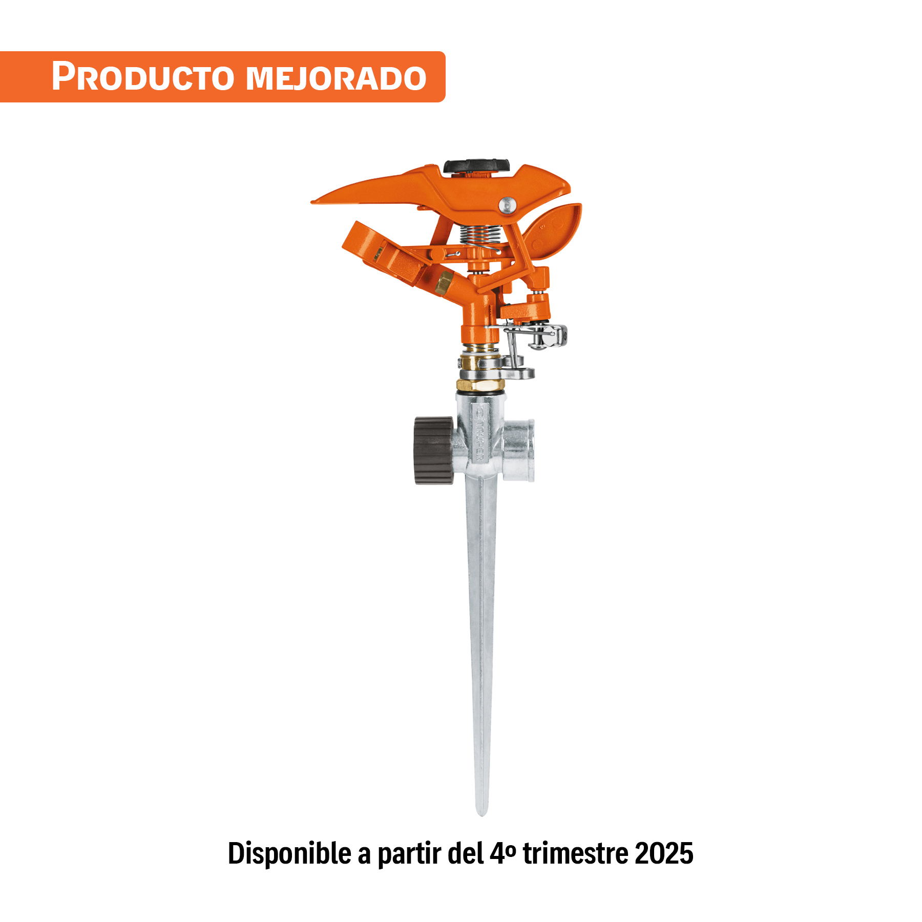 Aspersor metálico 11" dos vías, estaca metálica, TRUPER TRUPER