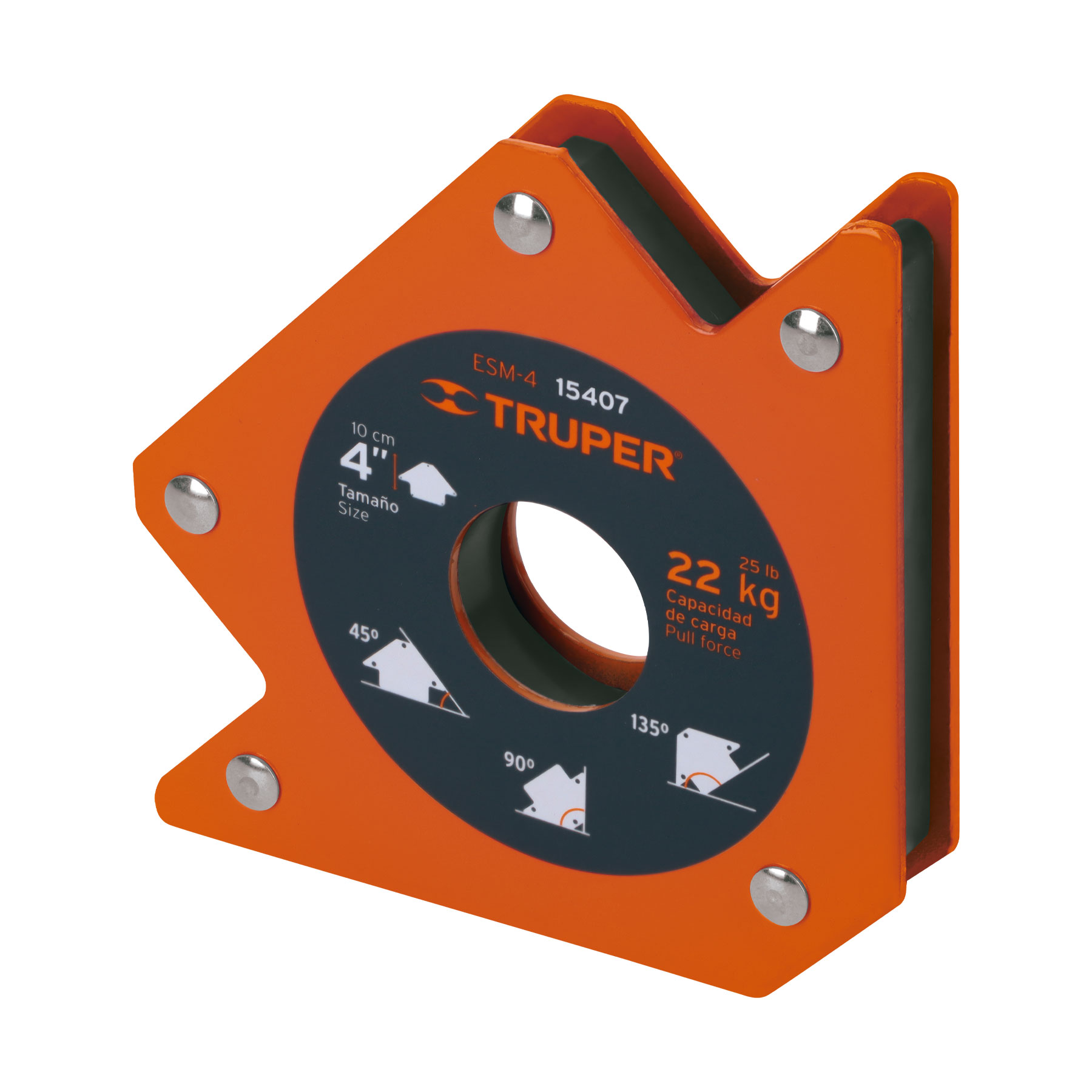 Escuadra magnética para soldar de 4", carga 22 kg, TRUPER TRUPER