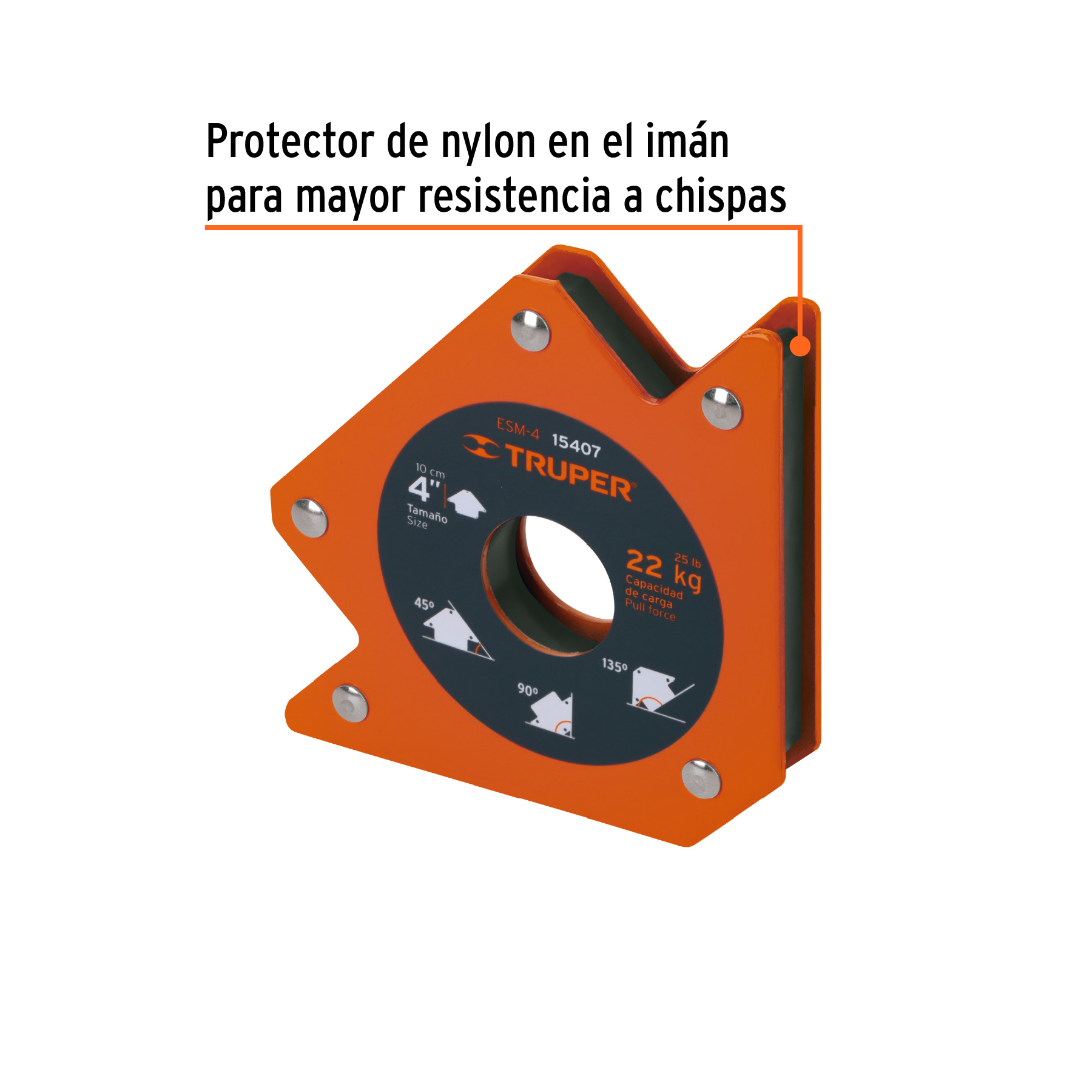 Escuadra magnética para soldar de 4", carga 22 kg, TRUPER TRUPER